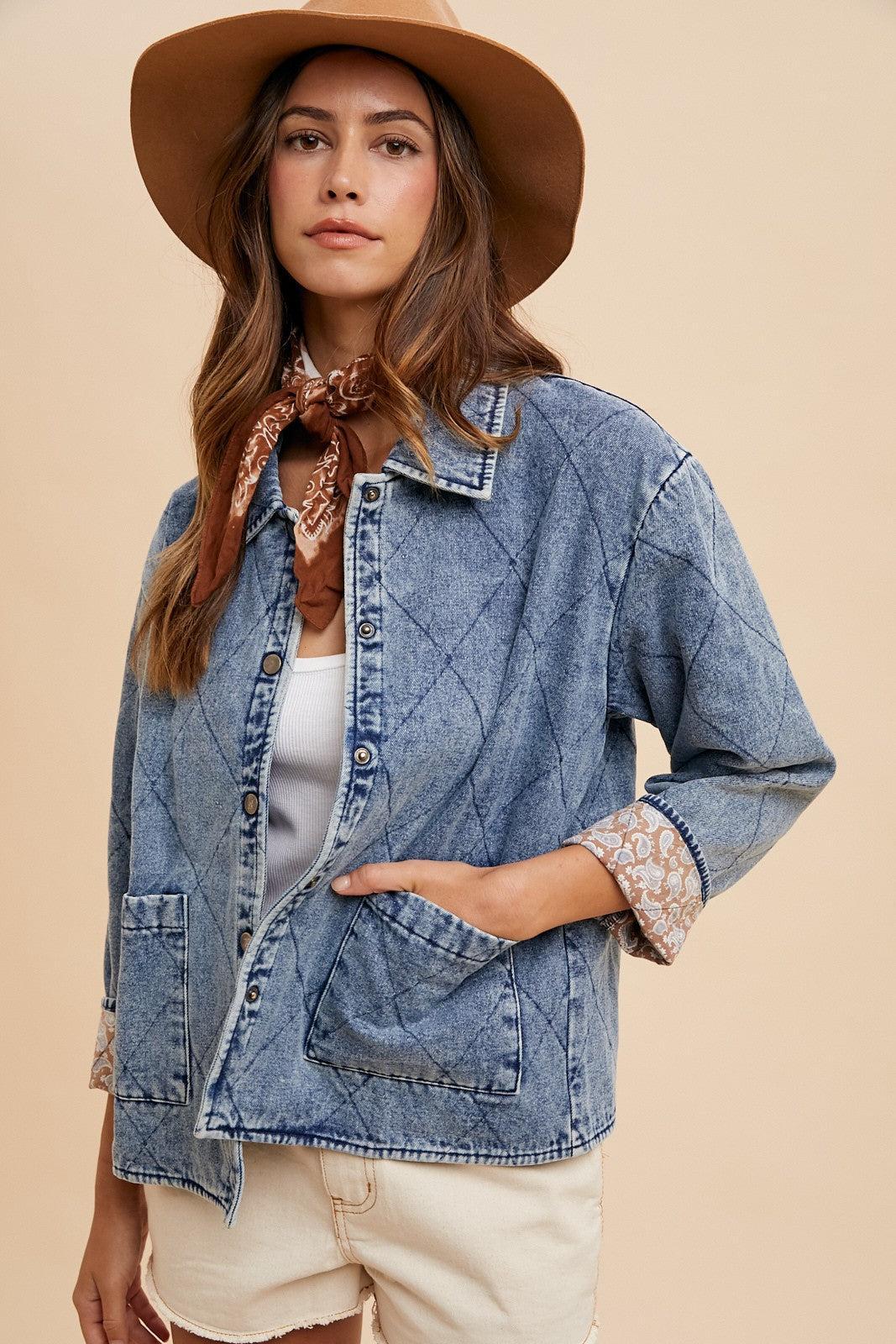 The Annie Quilted Denim Jacket (Small to XLarge) Product Image