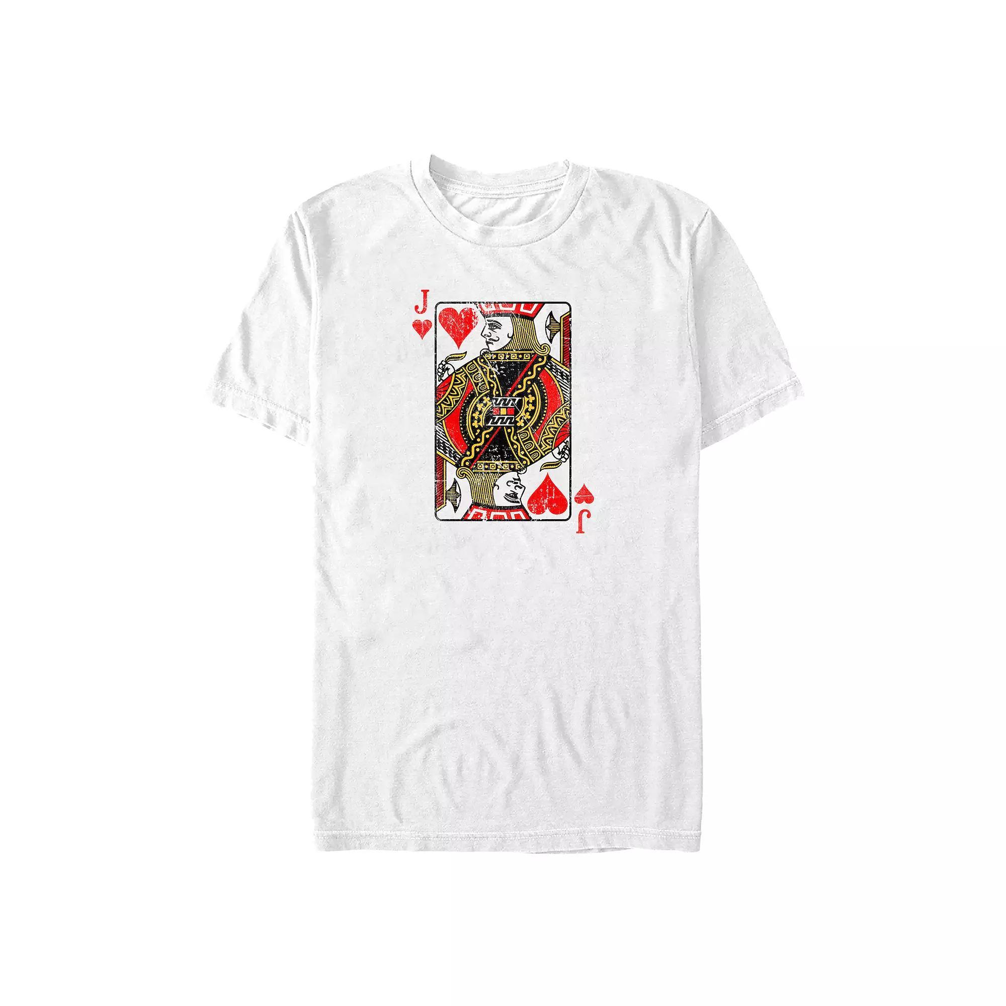 Big & Tall Jack Of Hearts Card Graphic Tee, Men's, Size: XL Tall, White Product Image