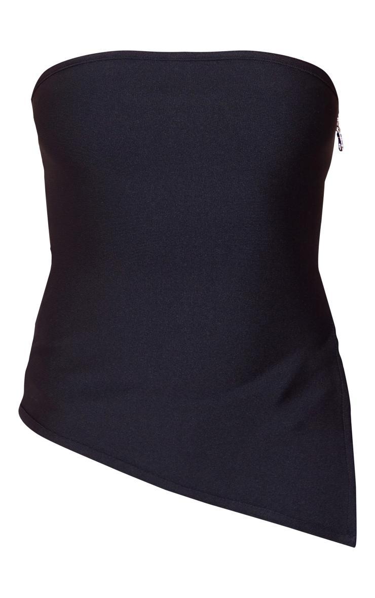 Black Bandage Split Asymmetric Hem Bandeau Long Top Product Image