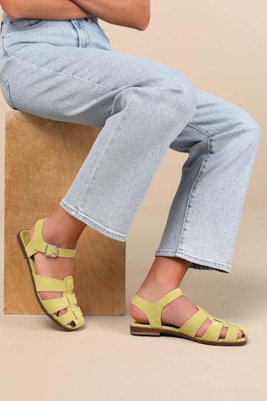 Rigmore Lime Suede Fisherman Sandals Product Image