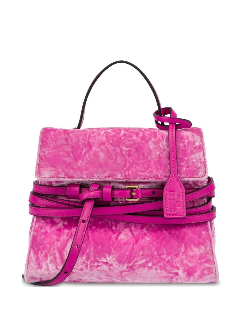 MOSCHINO Belted Tote Bag In Pink Product Image