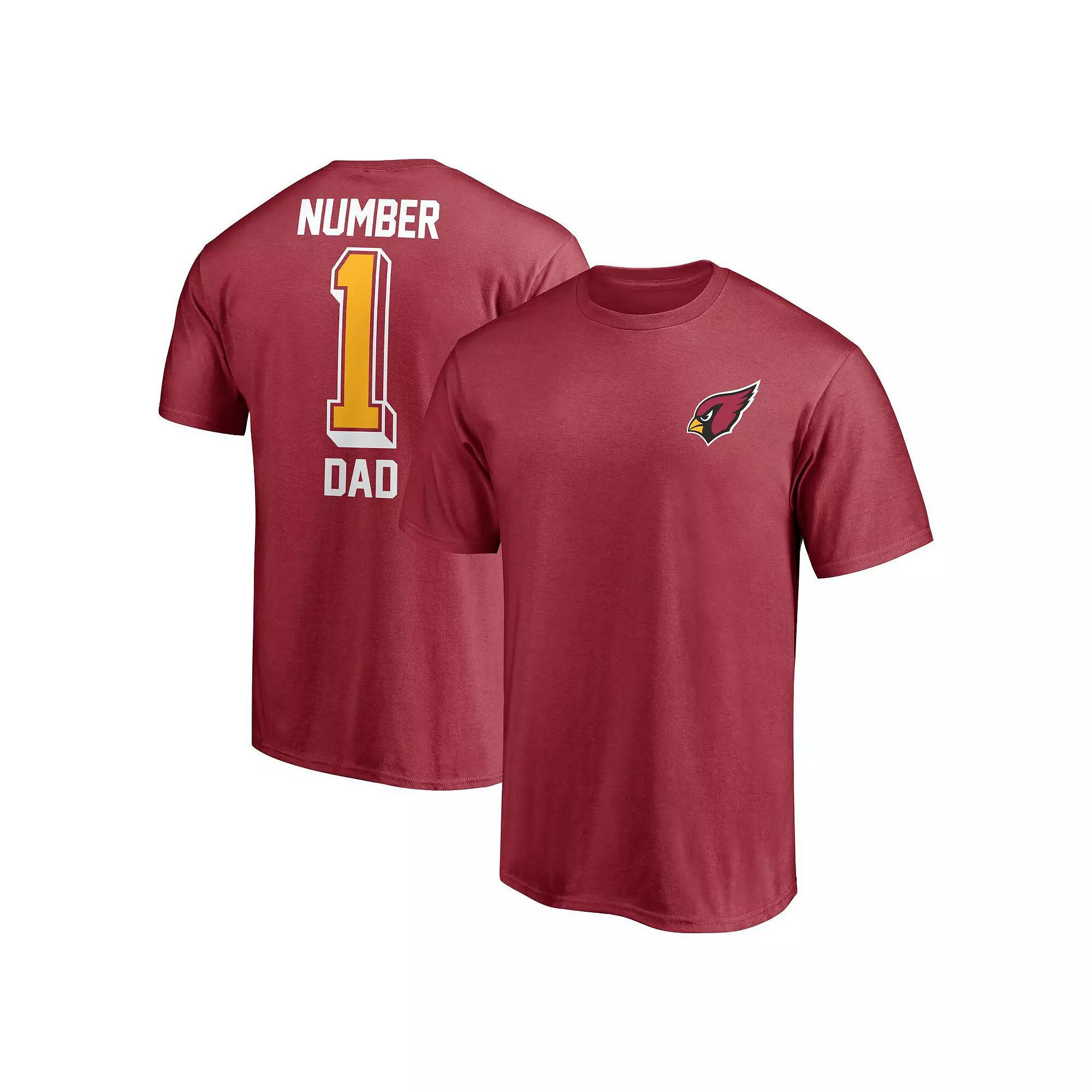 Mens Fanatics Branded Cardinal Arizona Cardinals #1 Dad T-Shirt Product Image
