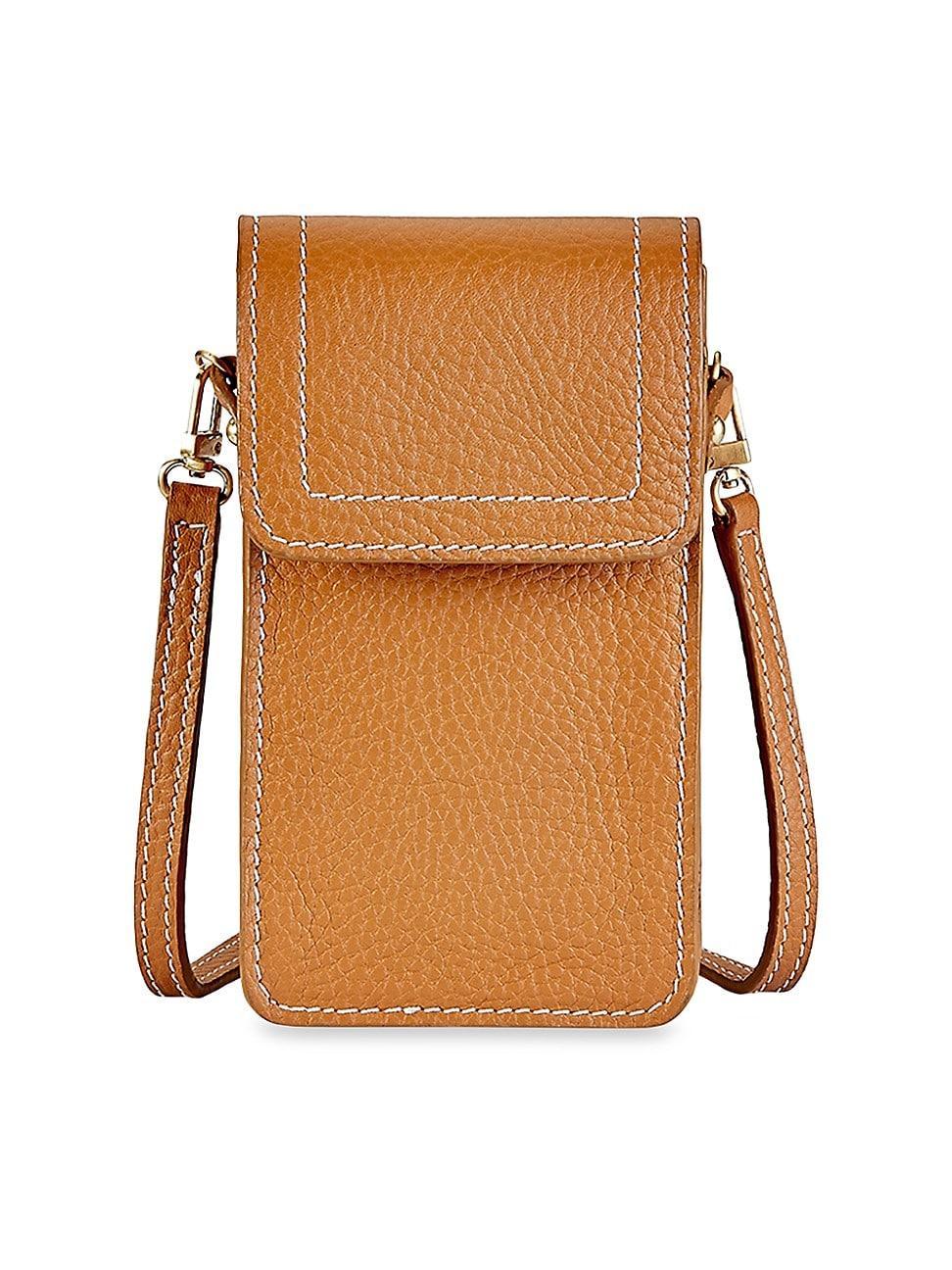 Womens Liv Leather Phone Crossbody Bag Product Image