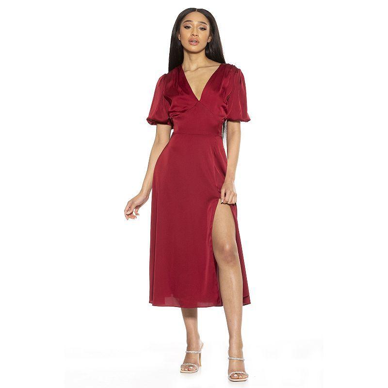 Women's ALEXIA ADMOR Puff-Sleeve Fit & Flare Dress, Size: 10, Brown Floral Product Image