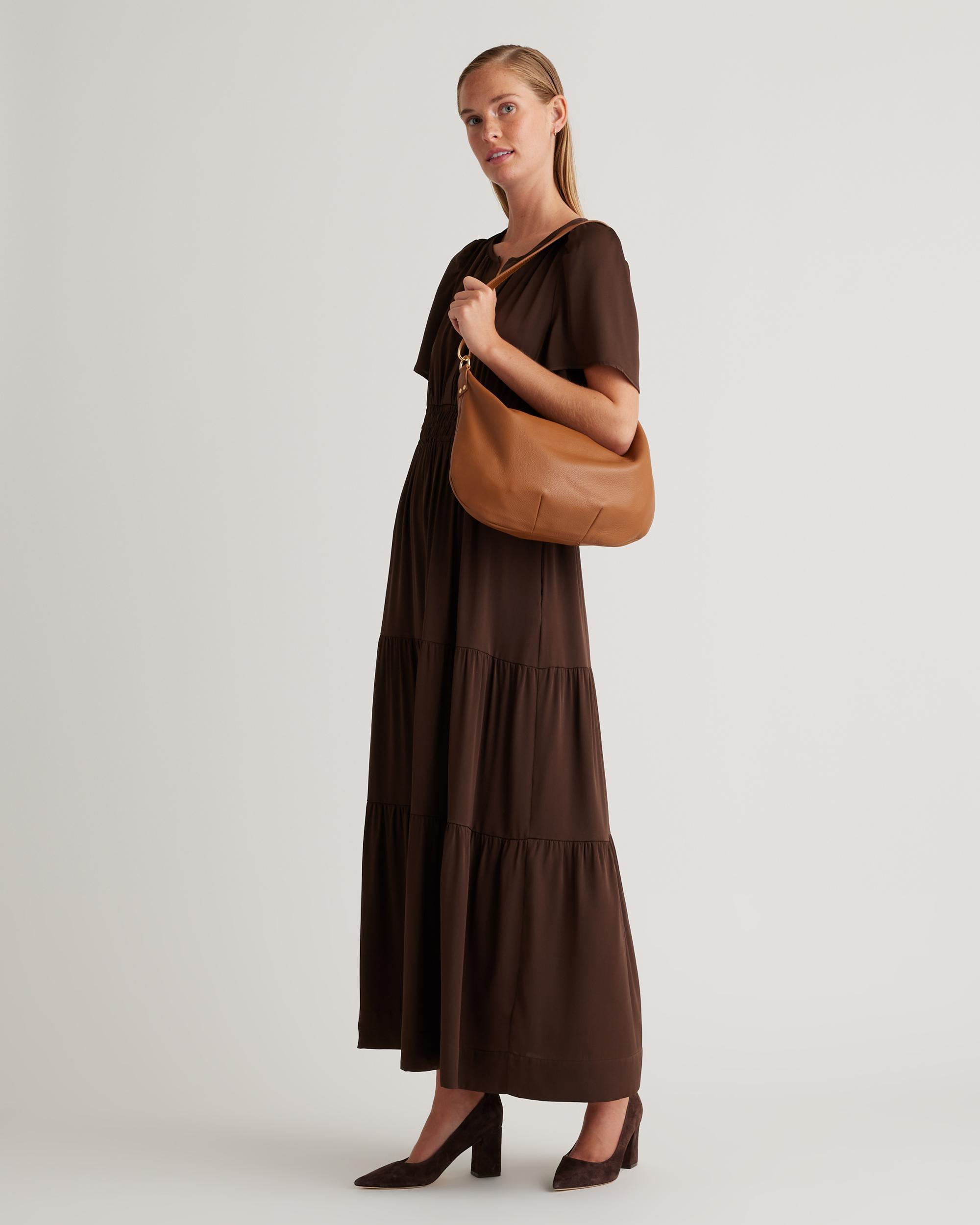 Quince | Women's Italian Leather Convertible Crescent Shoulder Bag Product Image