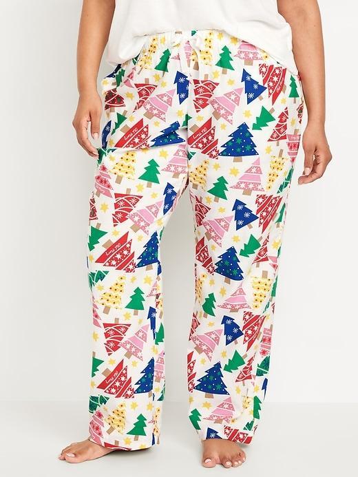 Mid-Rise Flannel Pajama Pants for Women Product Image