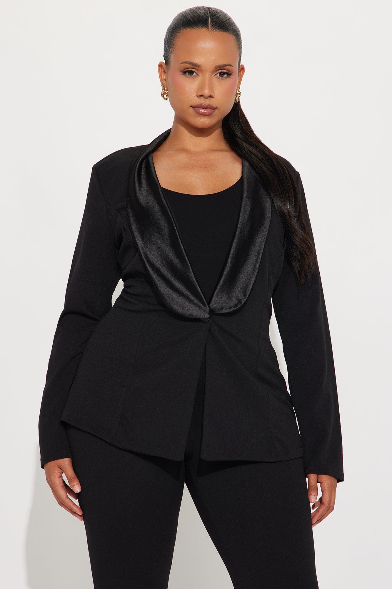 Ella Blazer Pant Set - Black Product Image
