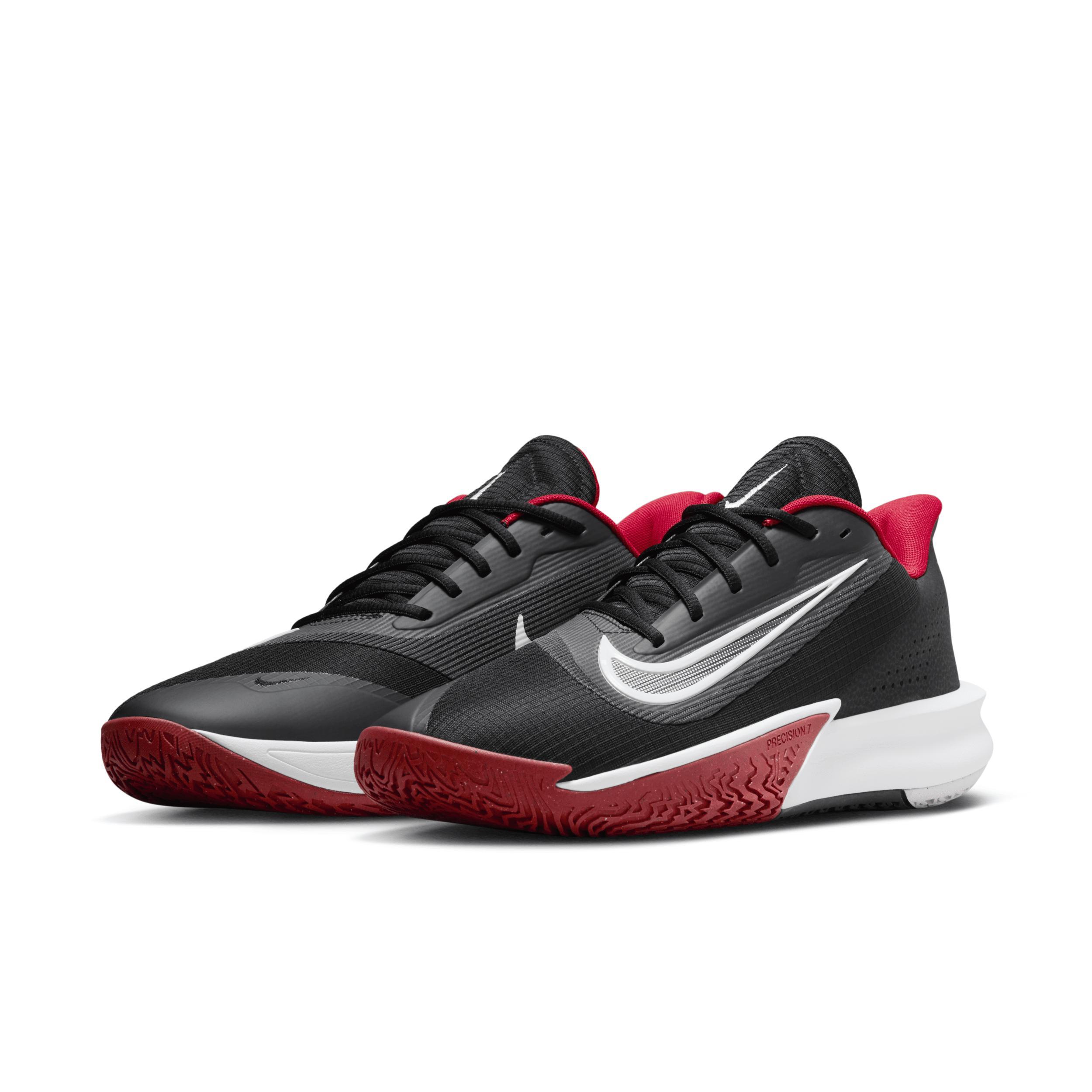 Nike Precision 7 Red White Black Men's Basketball Shoes, Size: 10.5, Black White Red Product Image