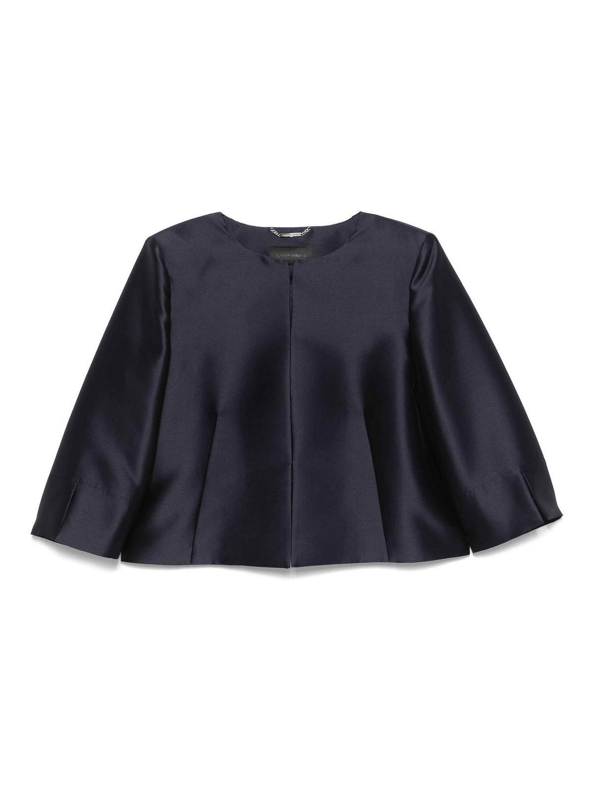 ALBERTA FERRETTI Mikado Jacket Clothing In Blue Product Image