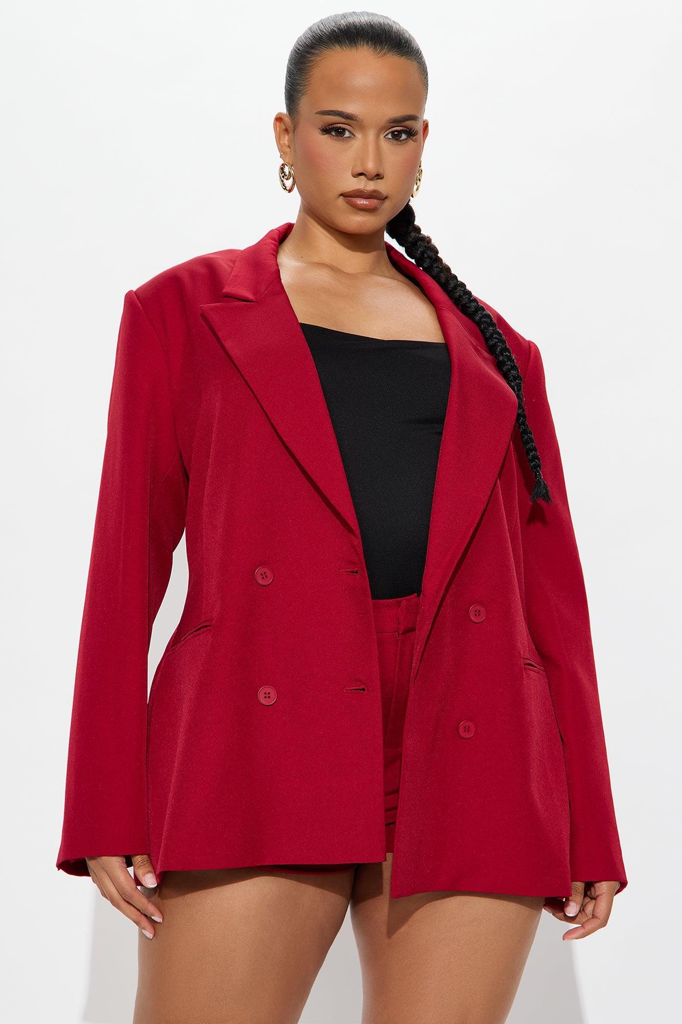 Chloe Double Breasted Blazer - Red Product Image