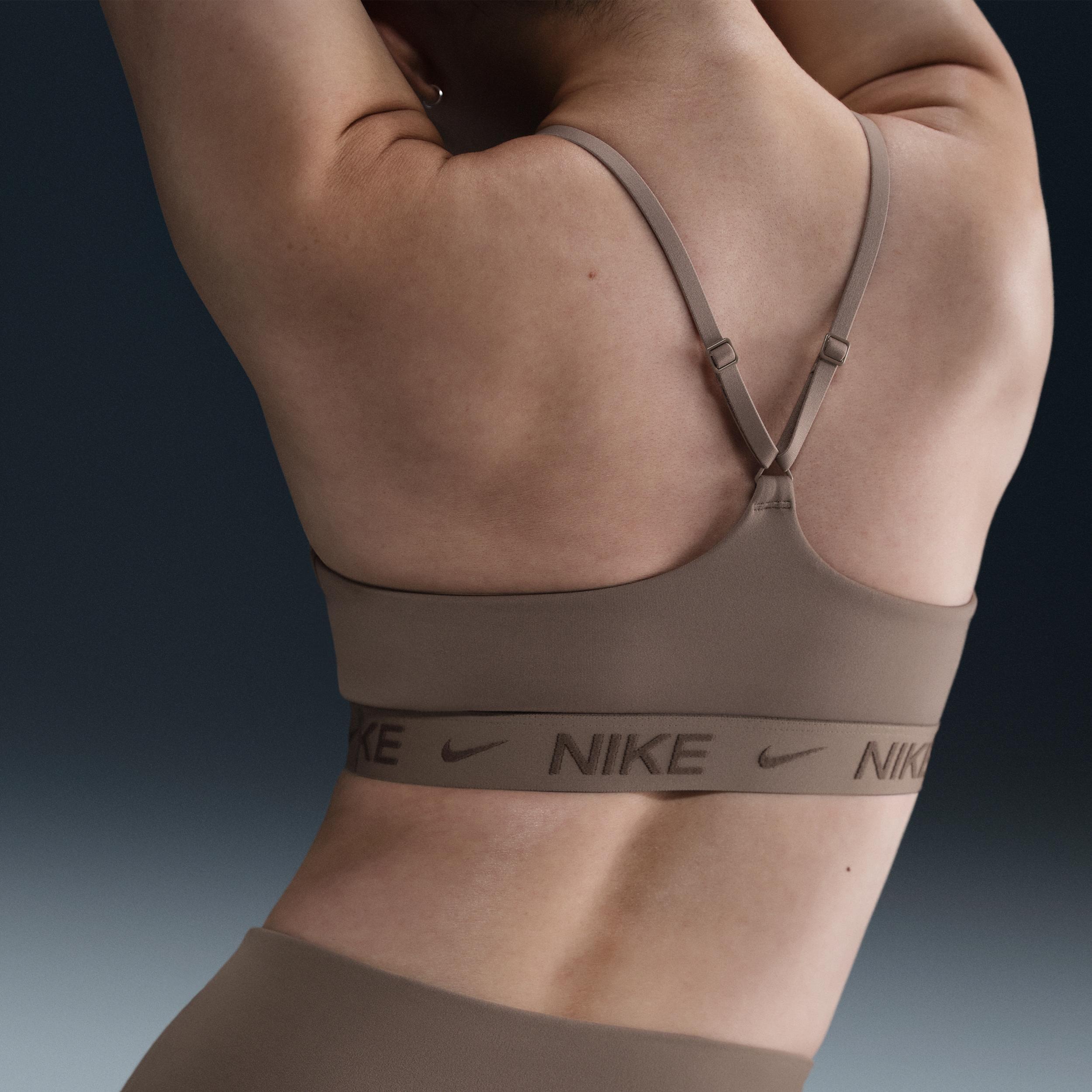 Nike Indy Light Support Padded Sports Bra, Women's, Size: Medium, Mink Brown Product Image