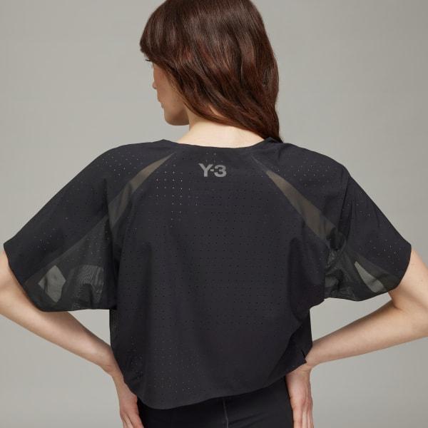 adidas Y-3 Running Short Sleeve Tee Black 2XS Womens Product Image