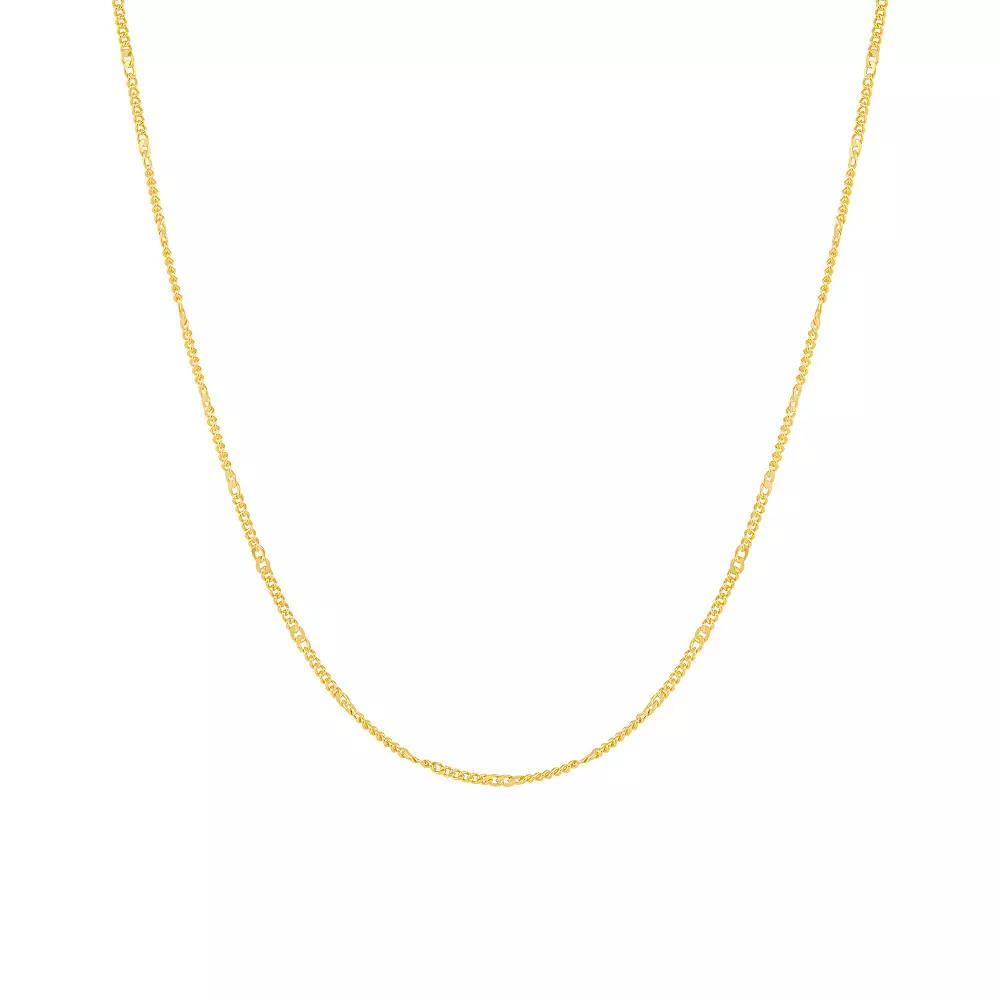 PRIMROSE 18k Gold Over Silver Diamond Cut Curb Chain Necklace, Women's, Size: 18", Yellow Gold Tone Product Image