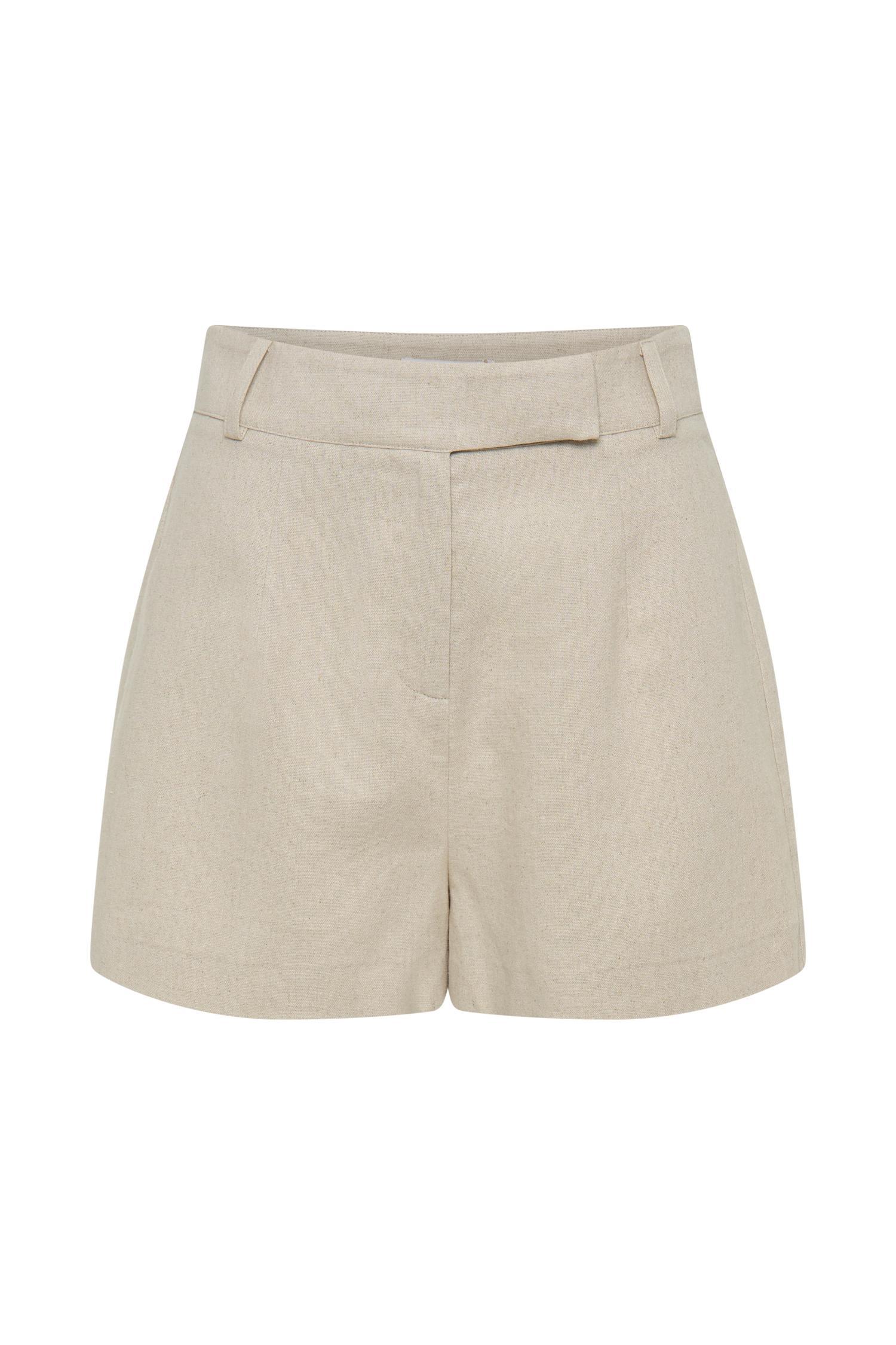 Massima Linen Shorts - Natural Product Image