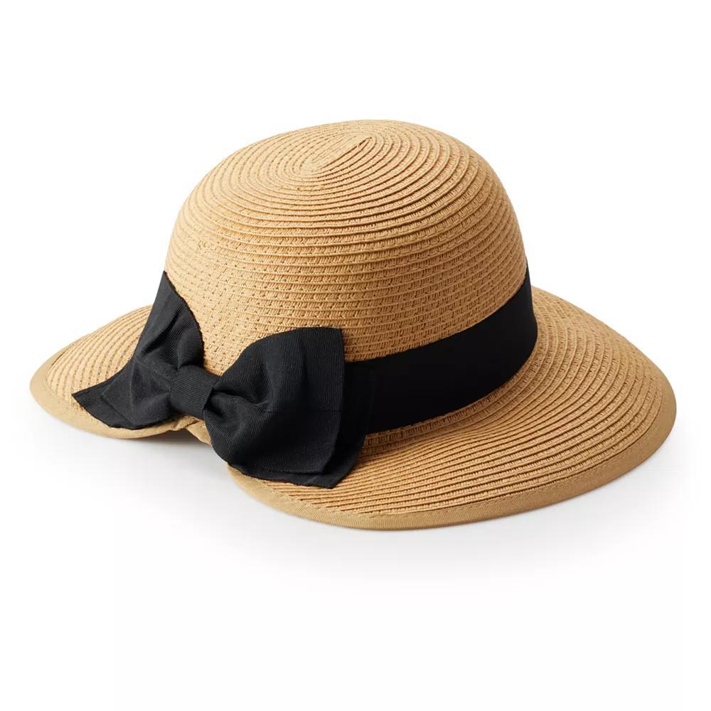 Women's LC Lauren Conrad Straw Split Back Cloche Hat, Natural Product Image