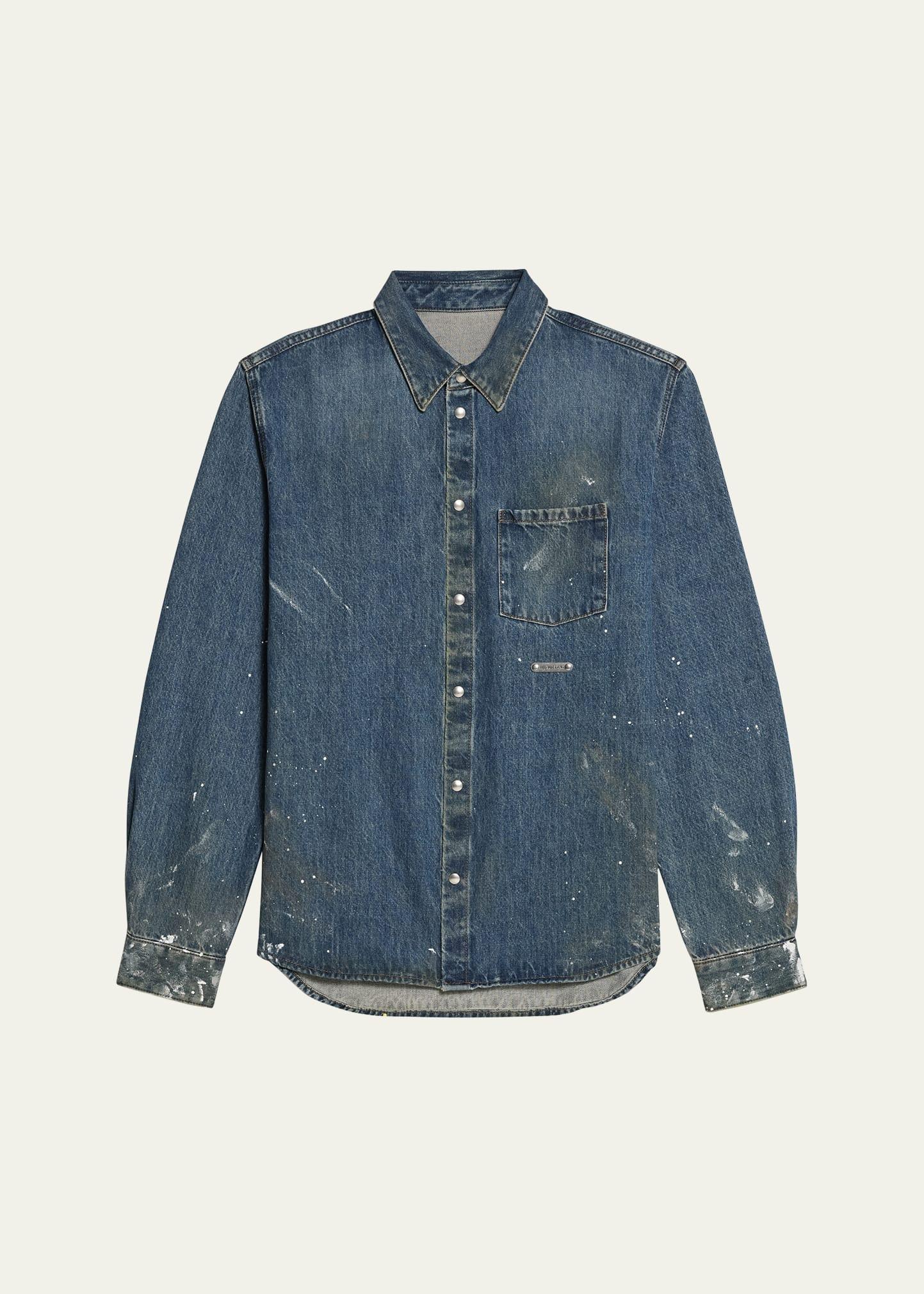 Mens Denim Relaxed-Fit Shirt Jacket Product Image
