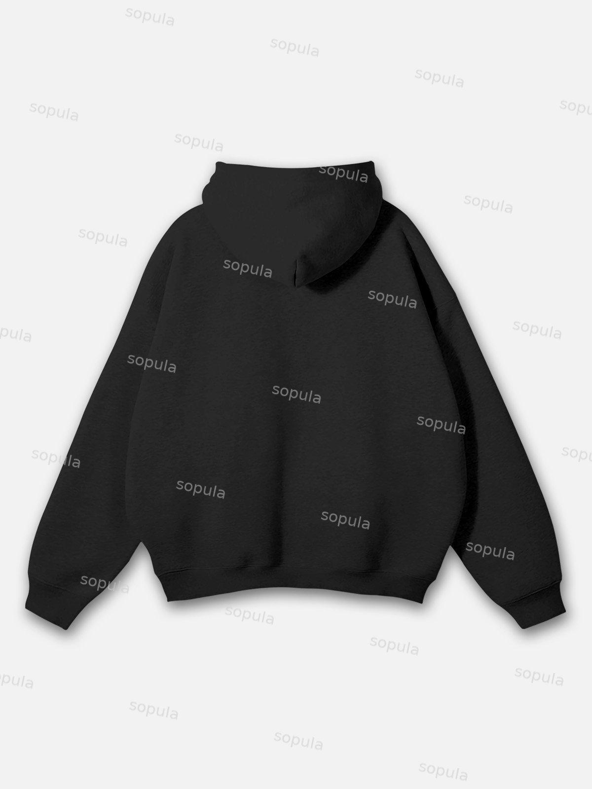 Sopula Don't Care Guy Laughs Retro Graphic Hoodie Product Image