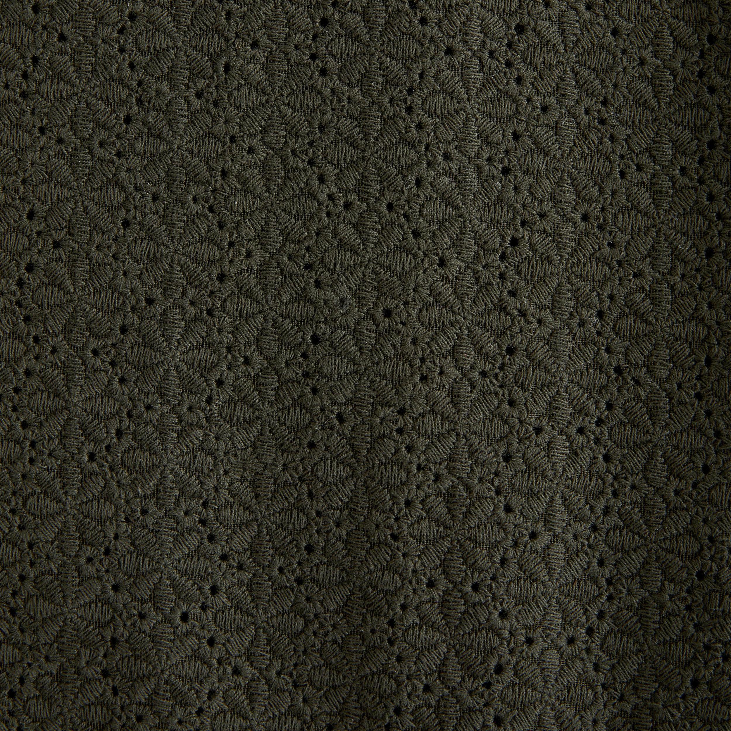 Camp Collar Cropped Lace Shirt Product Image