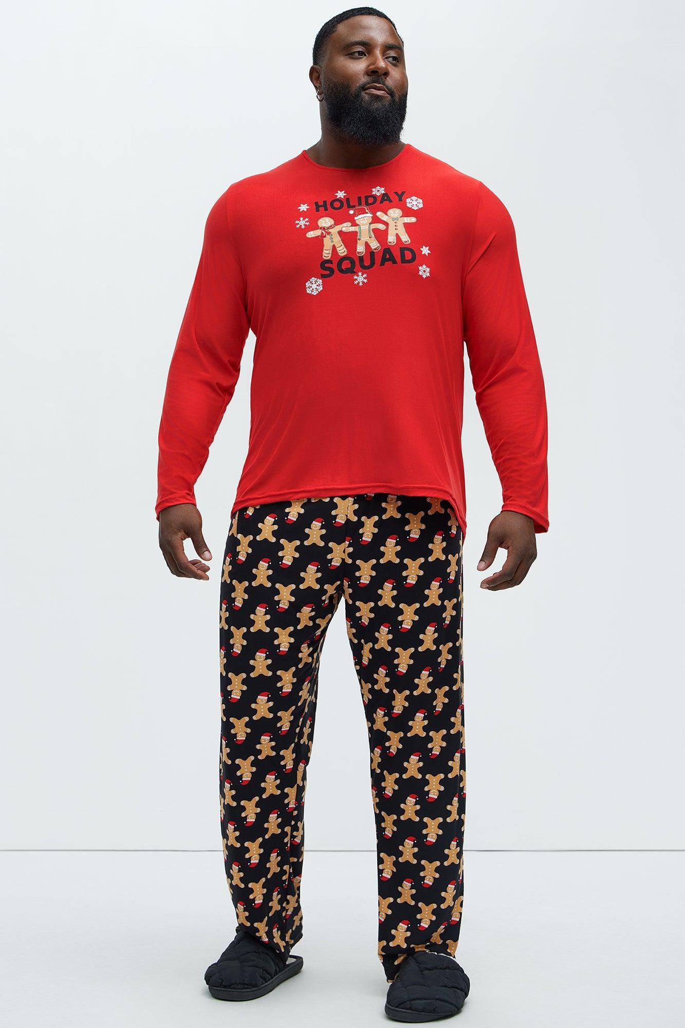 Holiday Squad Gingerbread Holiday PJ Set - Red/Black Product Image
