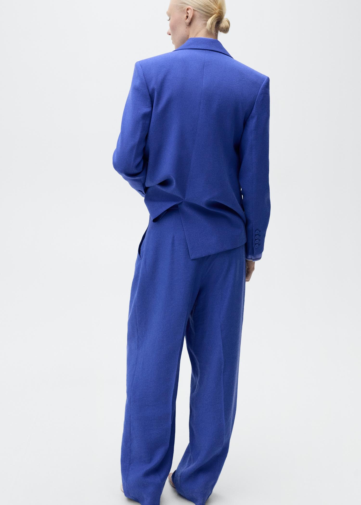 Pleated wideleg suit trousers - Women | MANGO USA Product Image