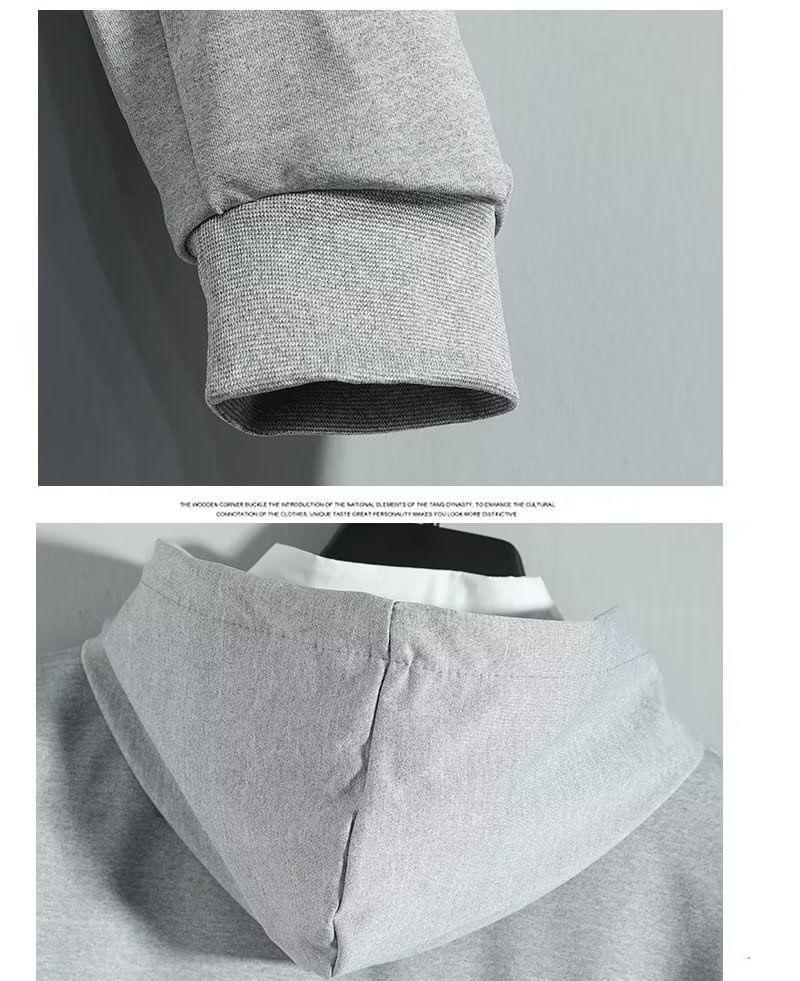 Drawstring Plain Oversized Hoodie Product Image