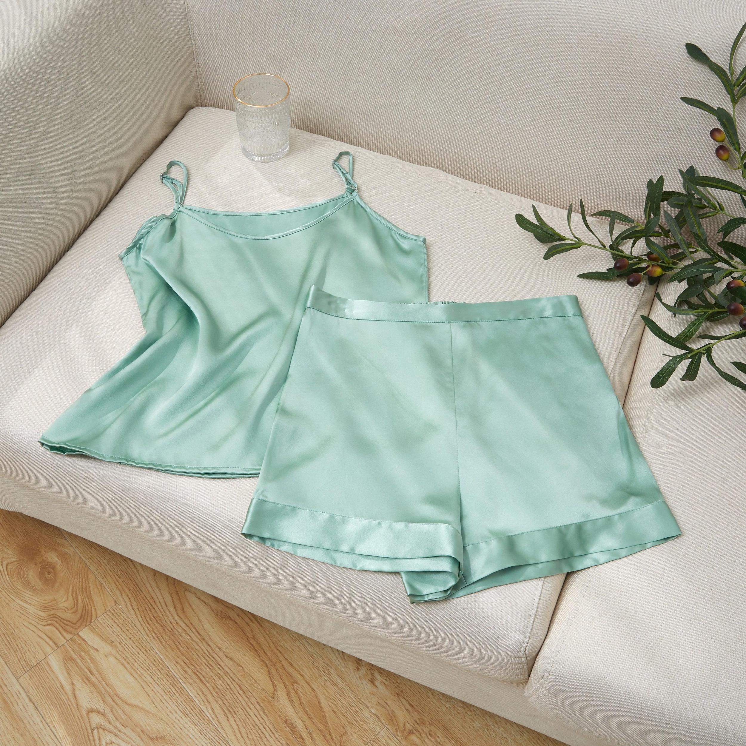 Jade Green Pure Mulberry Silk Camisole with Adjustable Straps | Relaxed Fit | 19 Momme | Soar Collection Product Image