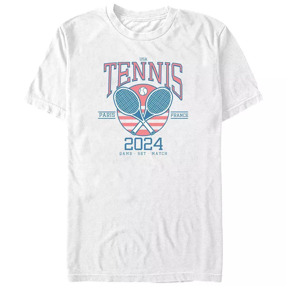 Big & Tall Tennis USA Paris 2024 Graphic Tee, Men's, Size: 4XL Tall, White Product Image