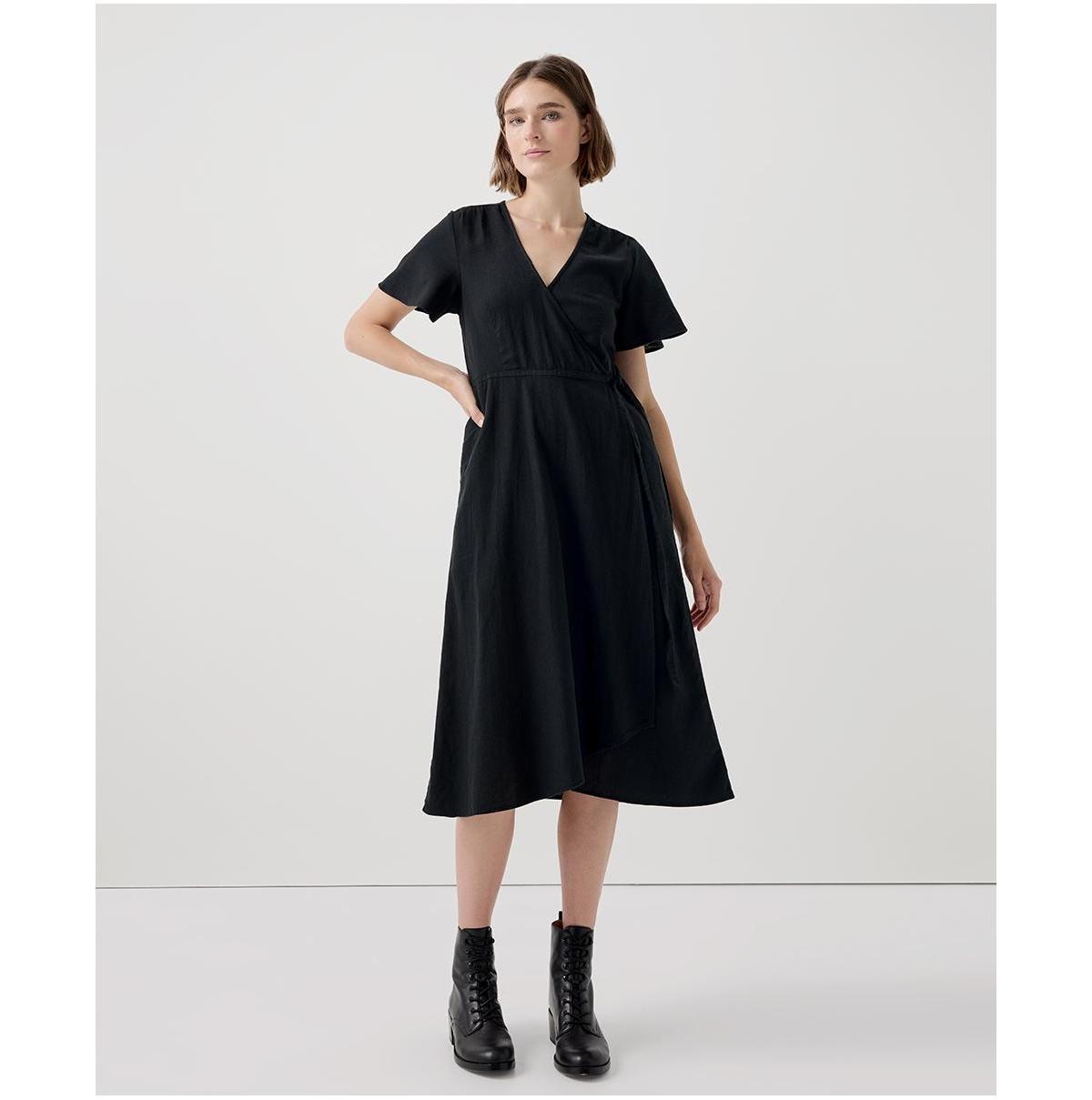 Womens Cafe Crepe Wrap Dress 2XL Product Image