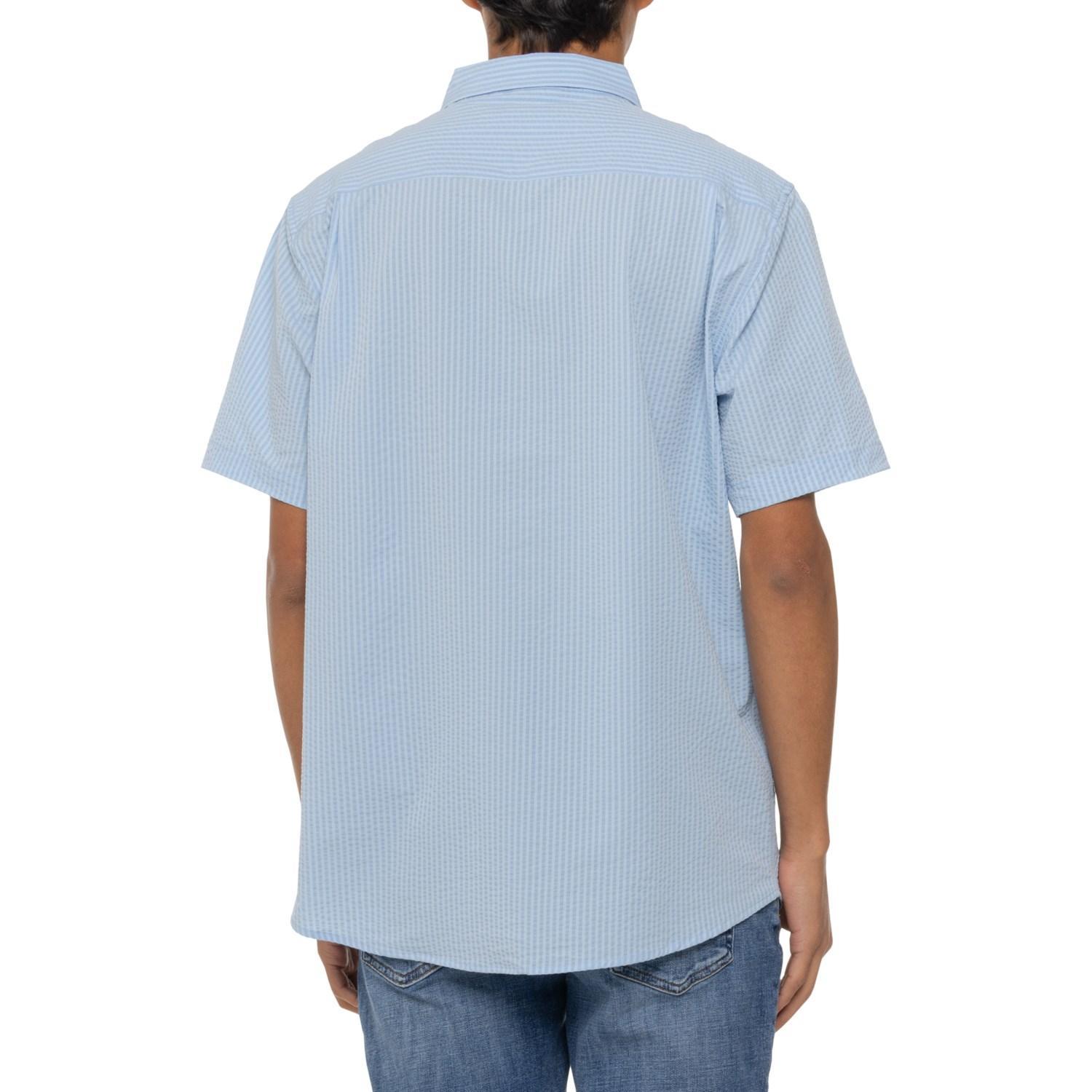 Weatherproof Vintage Stretch Seersucker Woven Button-Down Shirt - Short Sleeve Product Image