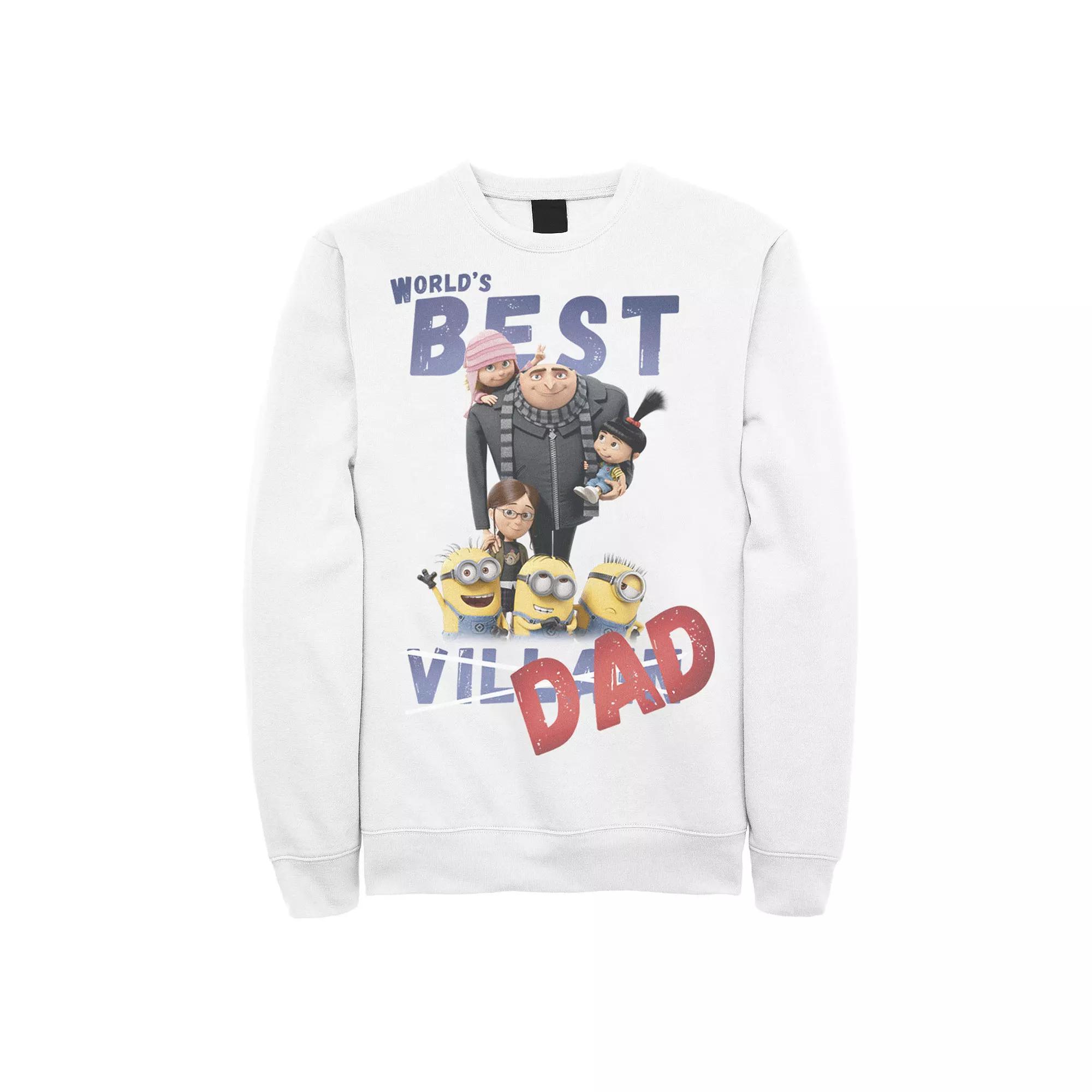 Men's Despicable Me Minions World's Best Dad Sweatshirt, Size: Small, White Product Image
