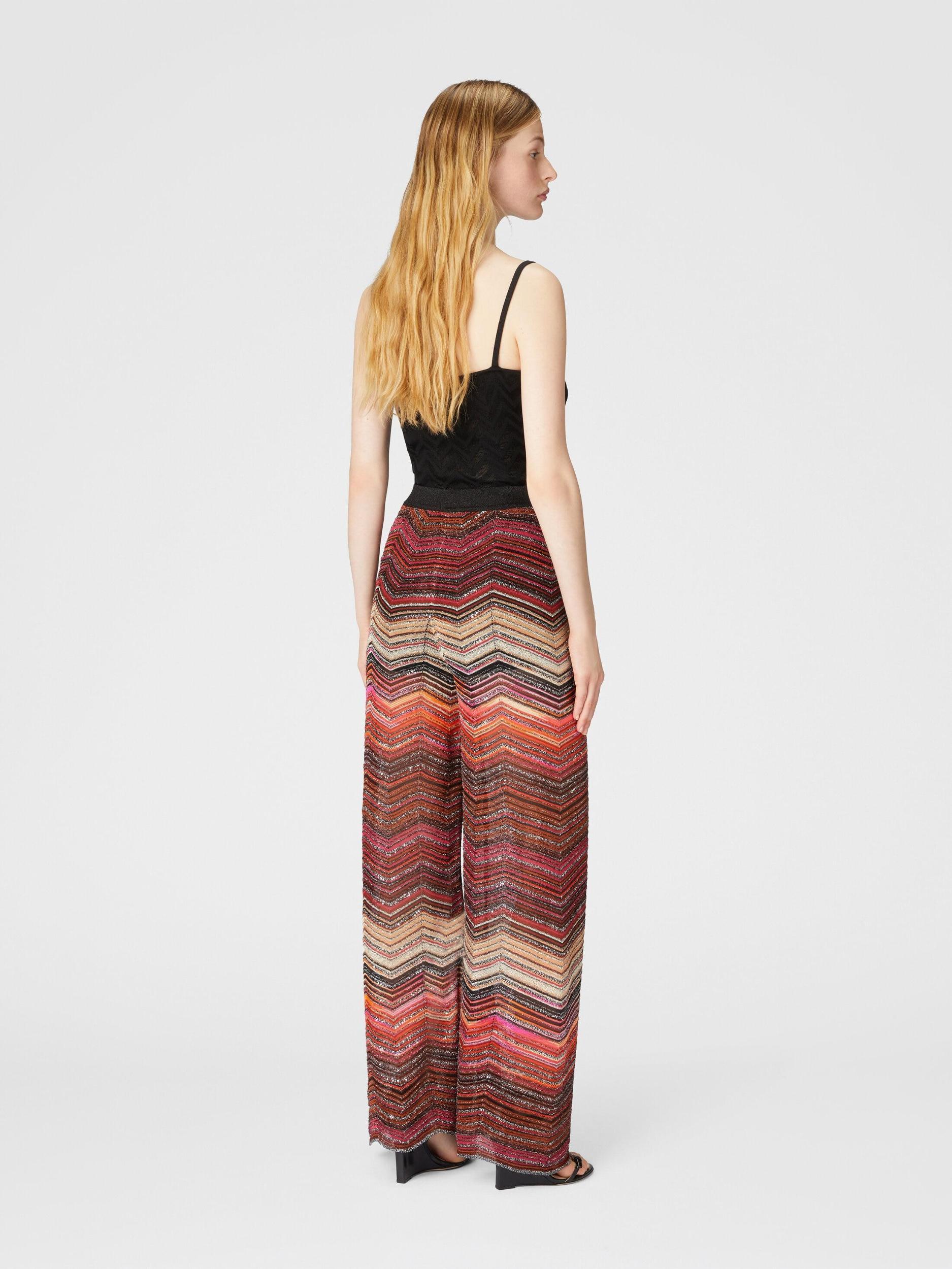 Palazzo chevron lamé trousers with sequins Product Image