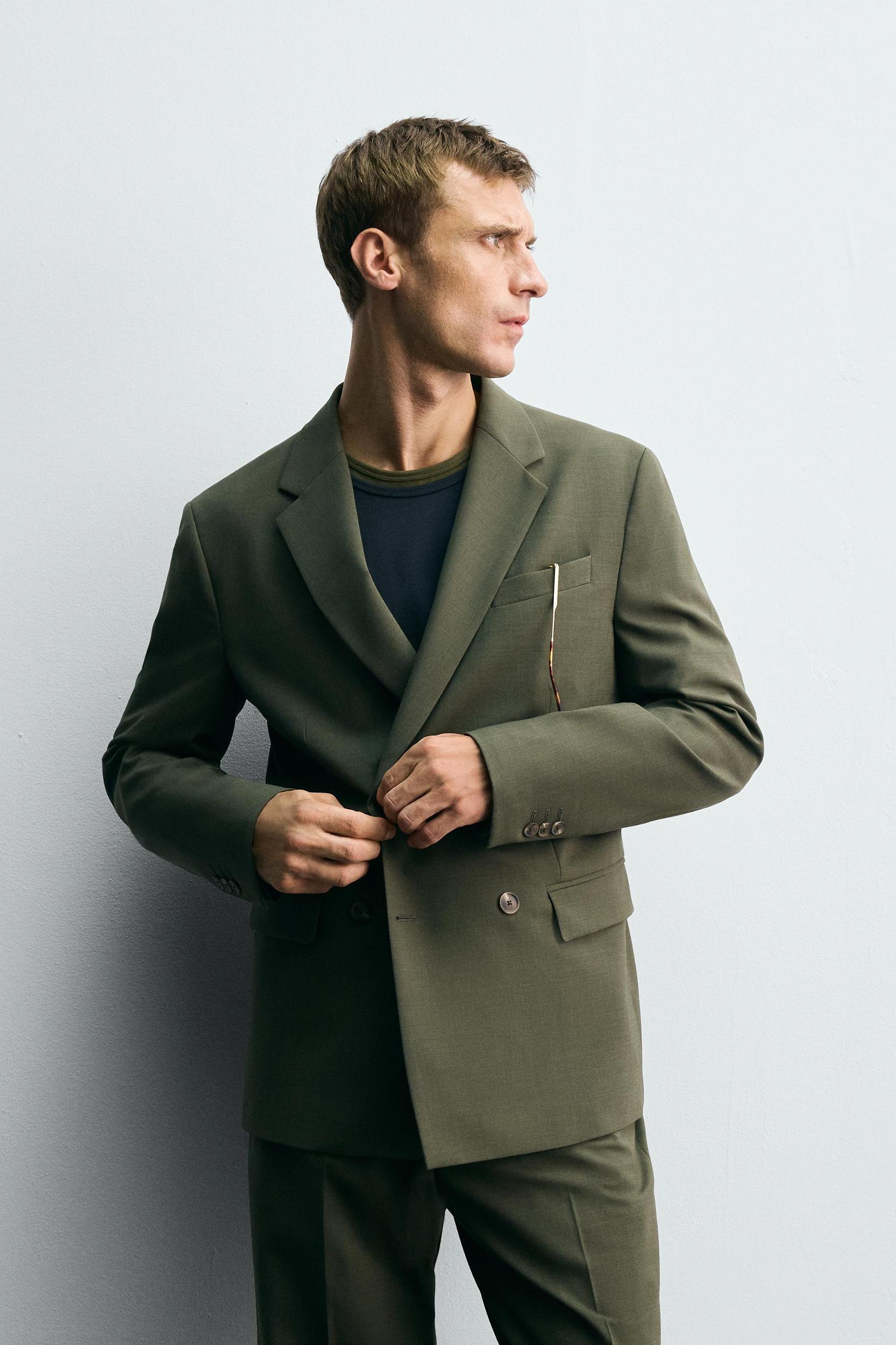 WOOL DOUBLE BREASTED SUIT BLAZER Product Image
