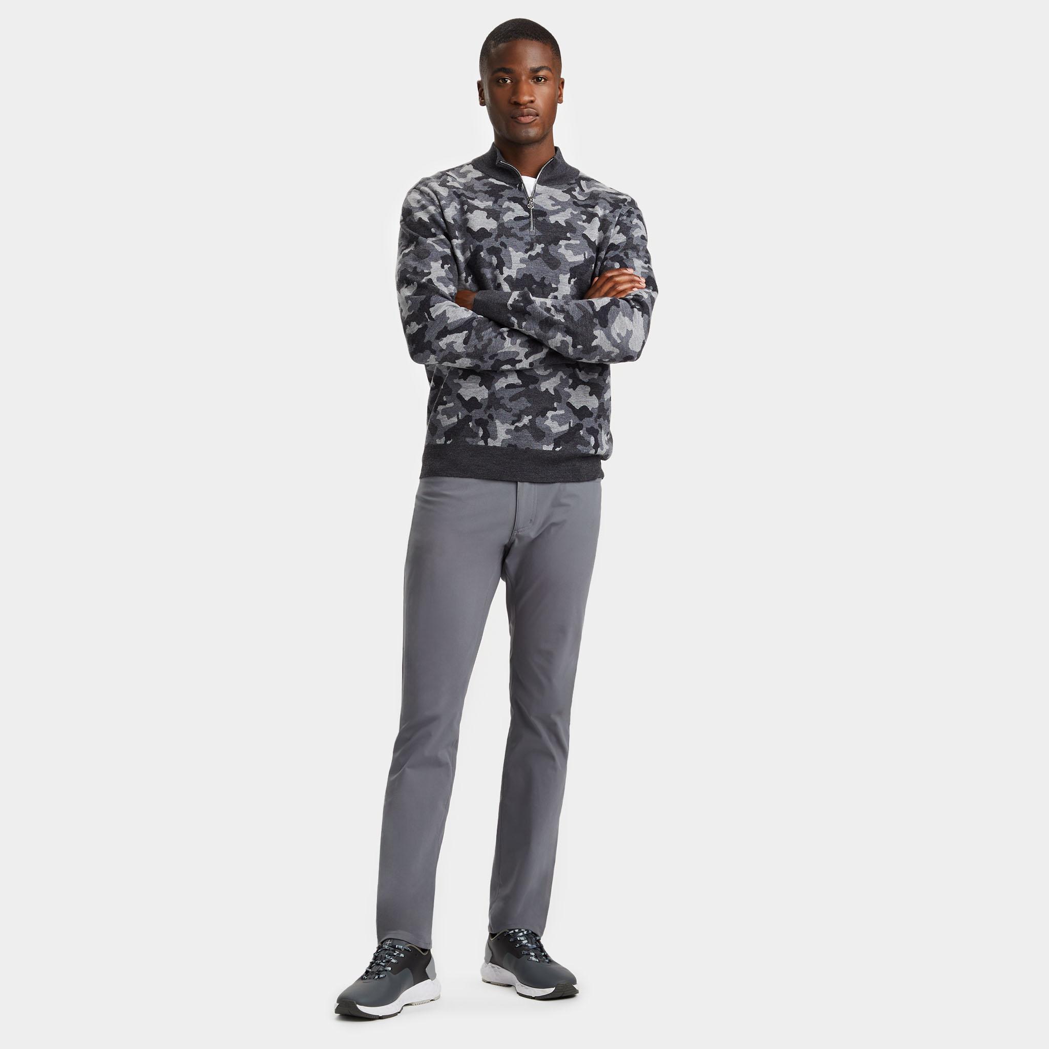 CAMO JACQUARD MERINO WOOL QUARTER ZIP SWEATER Product Image