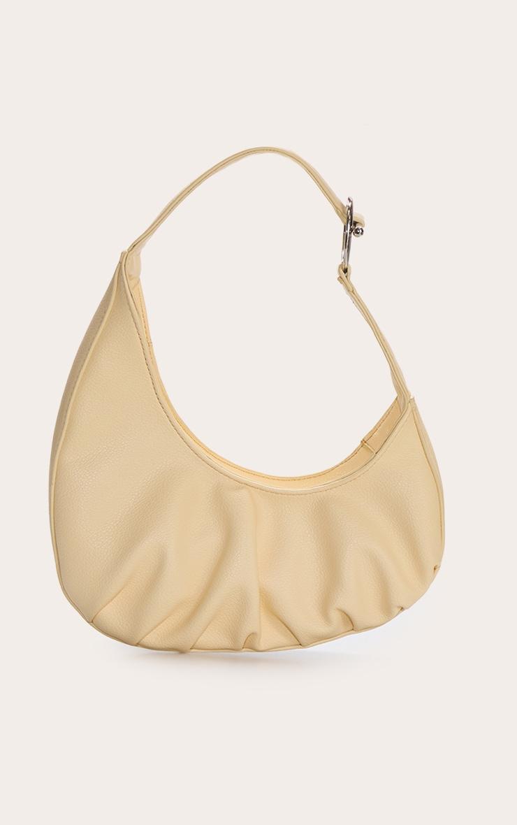 Cream PU T Bar Asymmetric Shoulder Bag Product Image