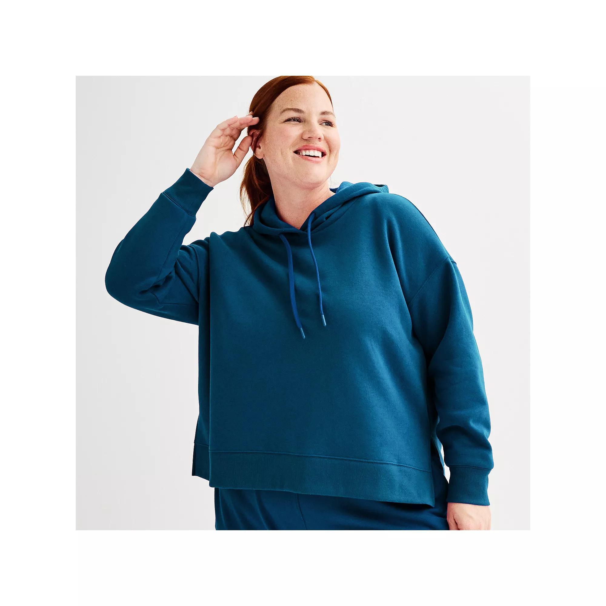 Plus Size Tek Gear® Ultrasoft Fleece Hoodie, Women's, Size: 1XL, Rugged Green Product Image