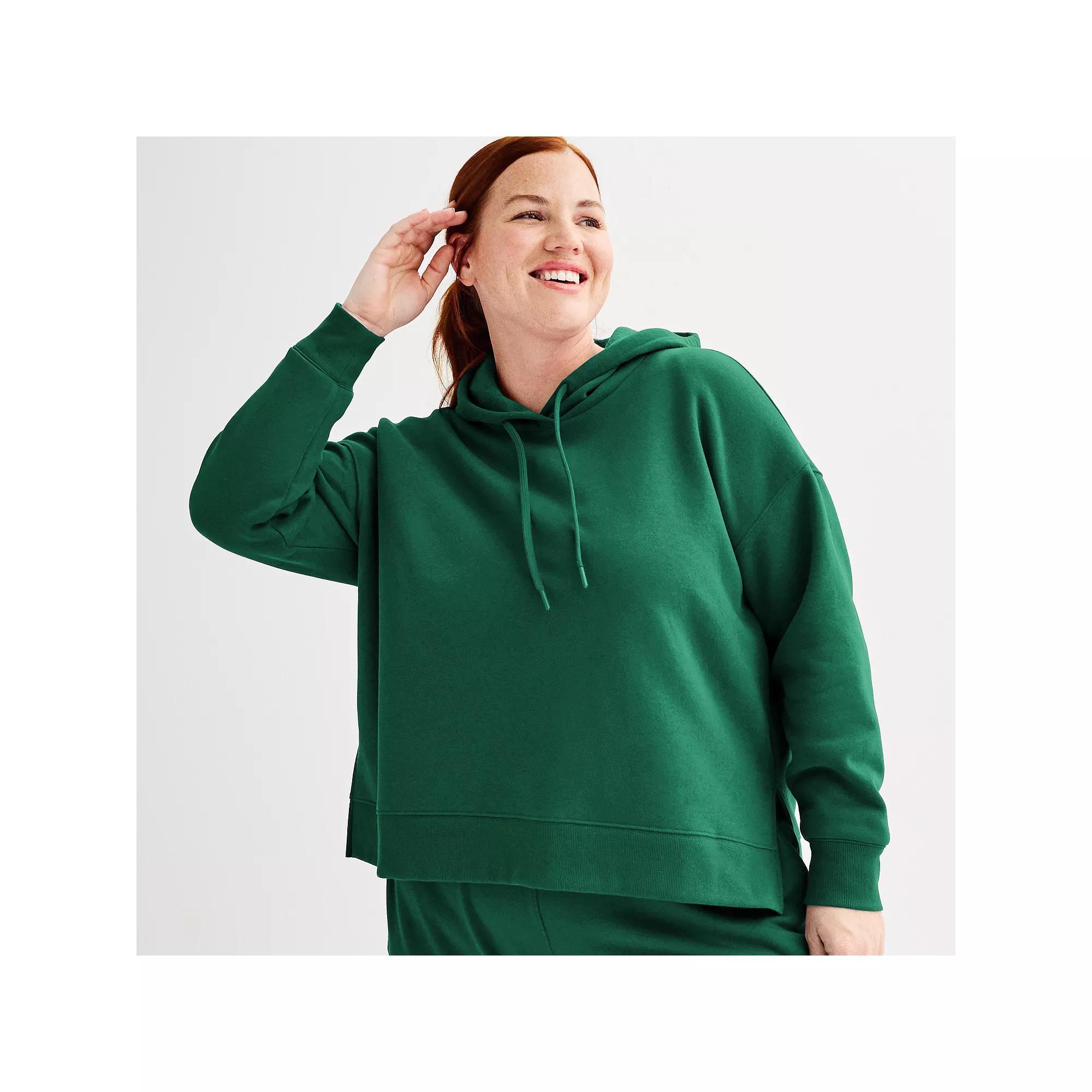 Plus Size Tek Gear® Ultrasoft Fleece Hoodie, Women's, Size: 1XL, Rugged Green Product Image