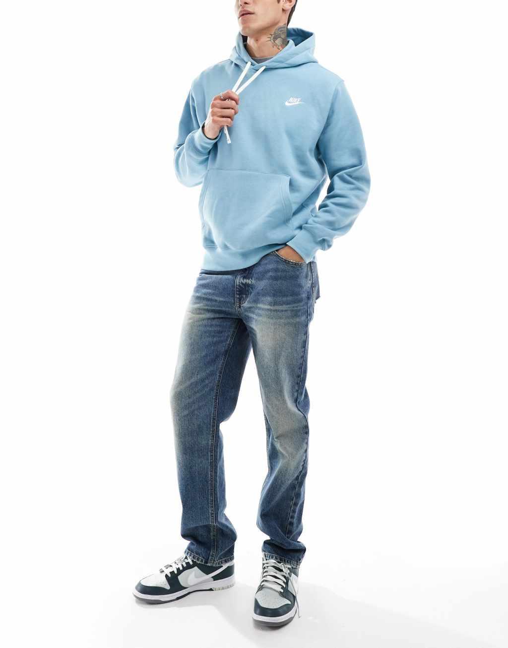 Nike Club hoodie in teal  Product Image
