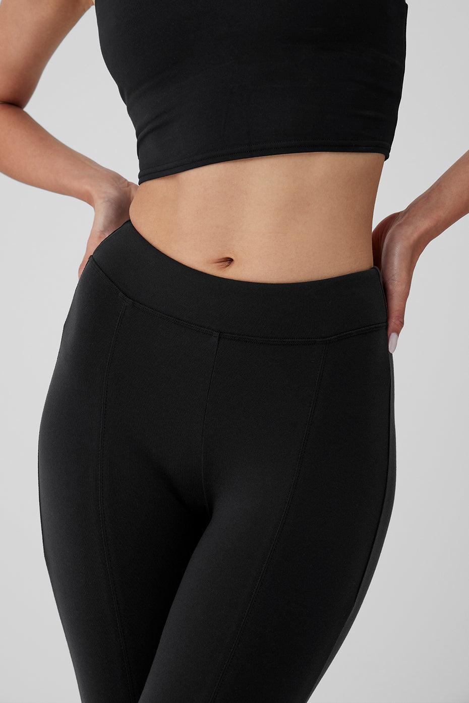 Airbrush High-Waist Flutter Legging - Black Product Image