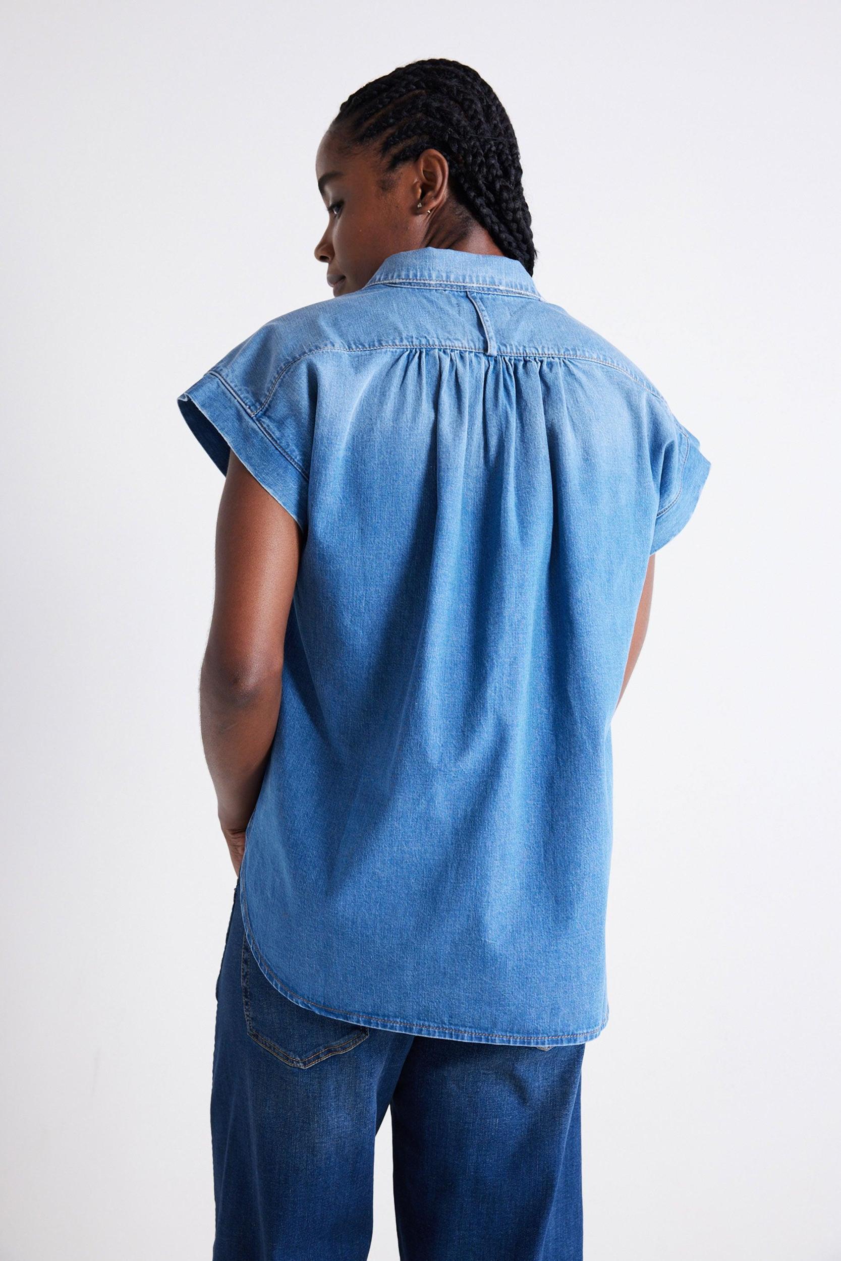 The Nonchalant Oversized Denim Blouse Product Image