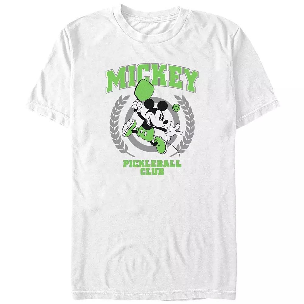 Big & Tall Mickey Mouse Pickleball Club Graphic Tee, Men's, Size: XXL Tall, White Product Image