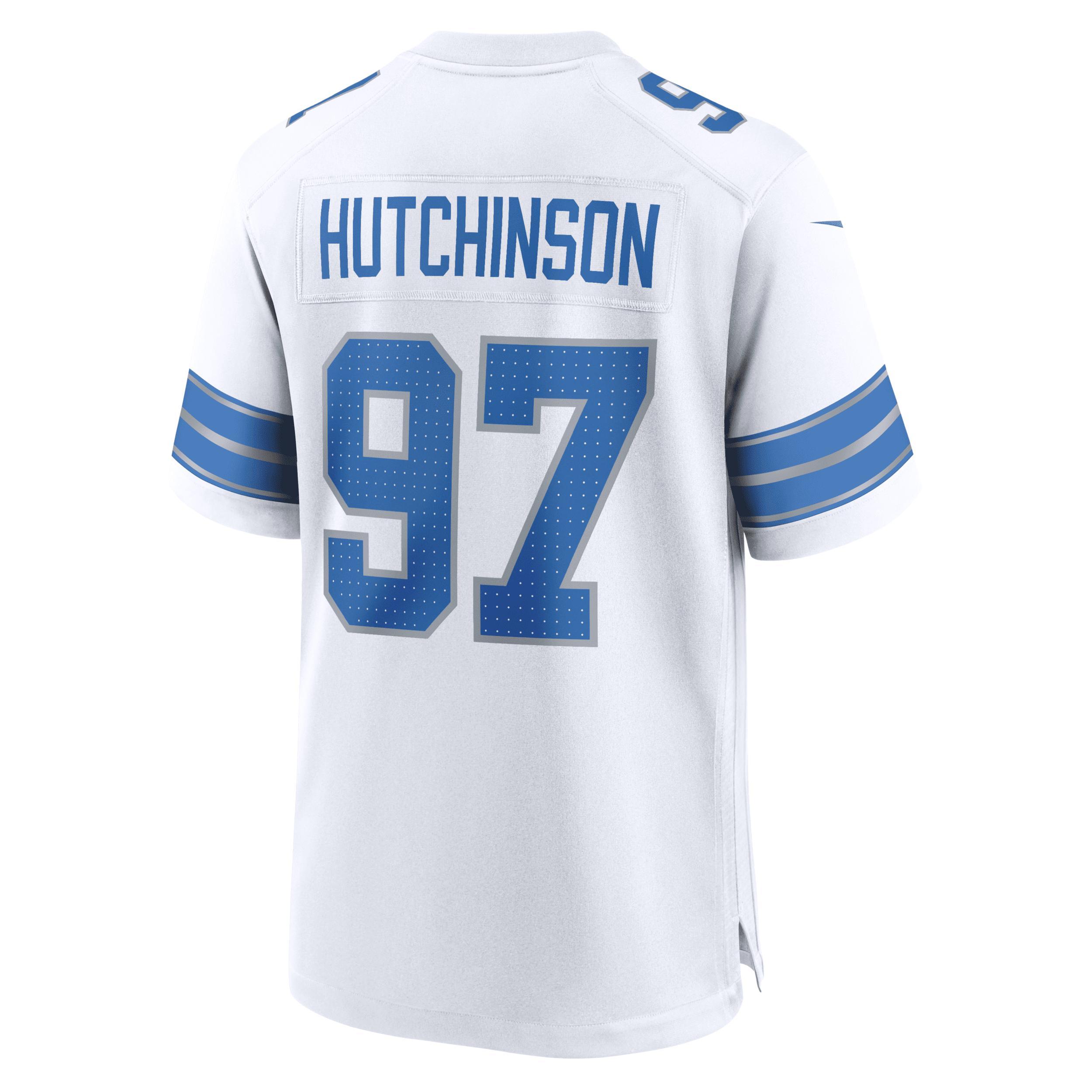 Men's Nike Aidan Hutchinson White Detroit Lions Game Jersey, Size: Small Product Image