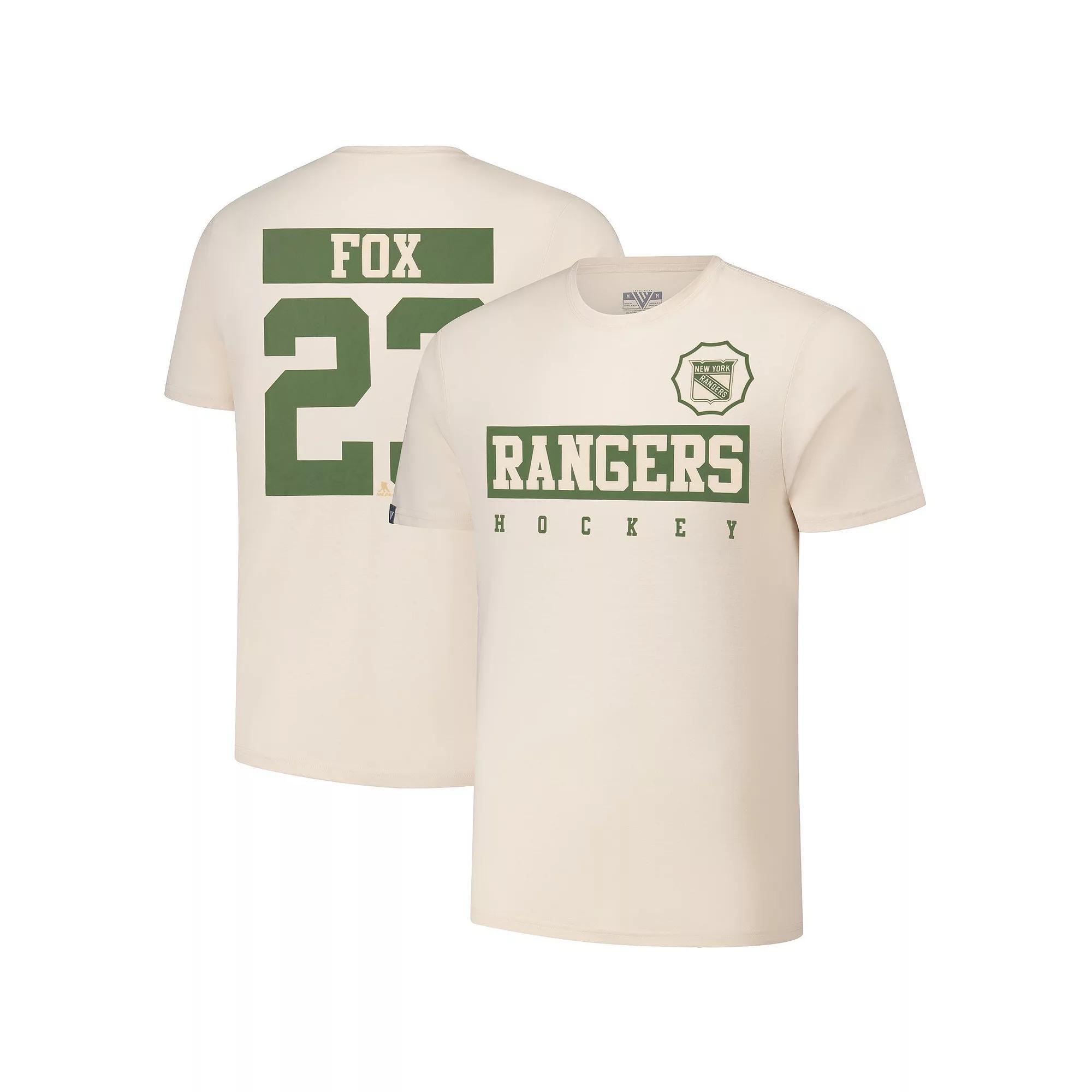 Men's Levelwear Adam Fox Khaki New York Rangers 2024 NHL Military Appreciation Richmond Delta Player Name & Number T-Shirt, Size: XL, Ran Beig K Product Image