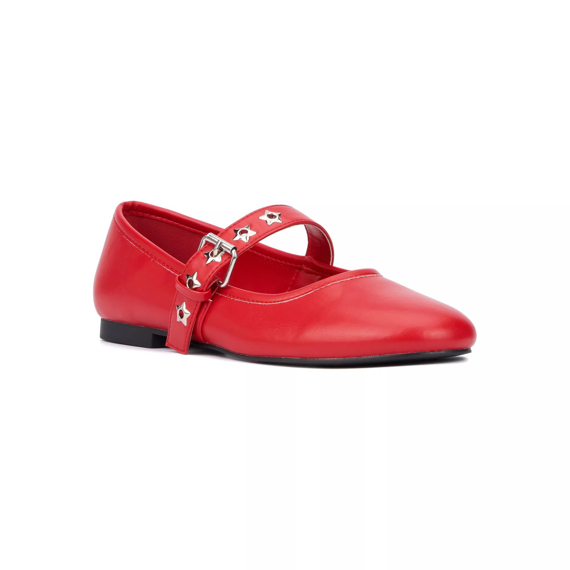 Olivia Miller Element Women's Maryjane Flats, Size: 6.5, Red Product Image