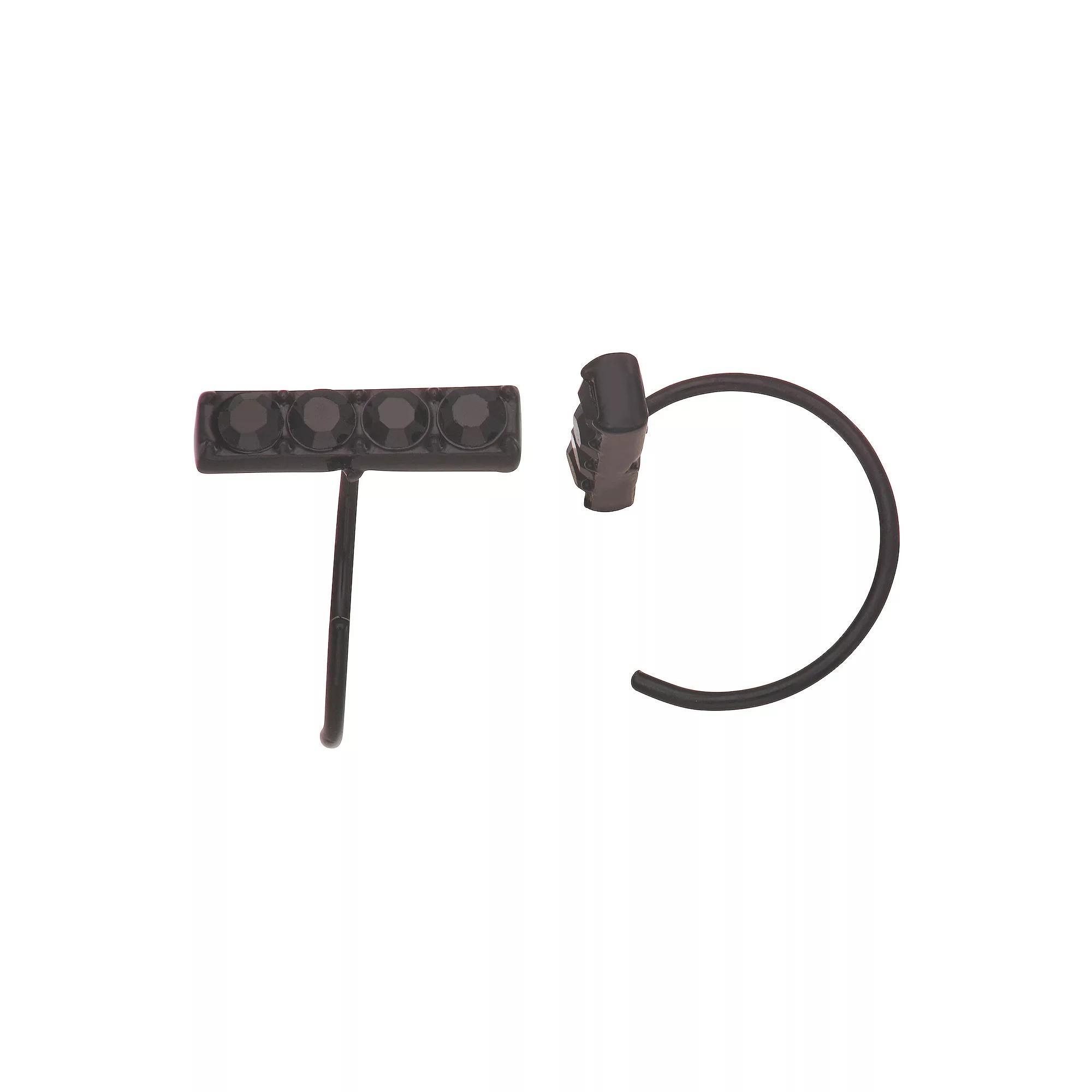 Simply Vera Vera Wang Jet Black Stone Floater Earrings, Womens Product Image