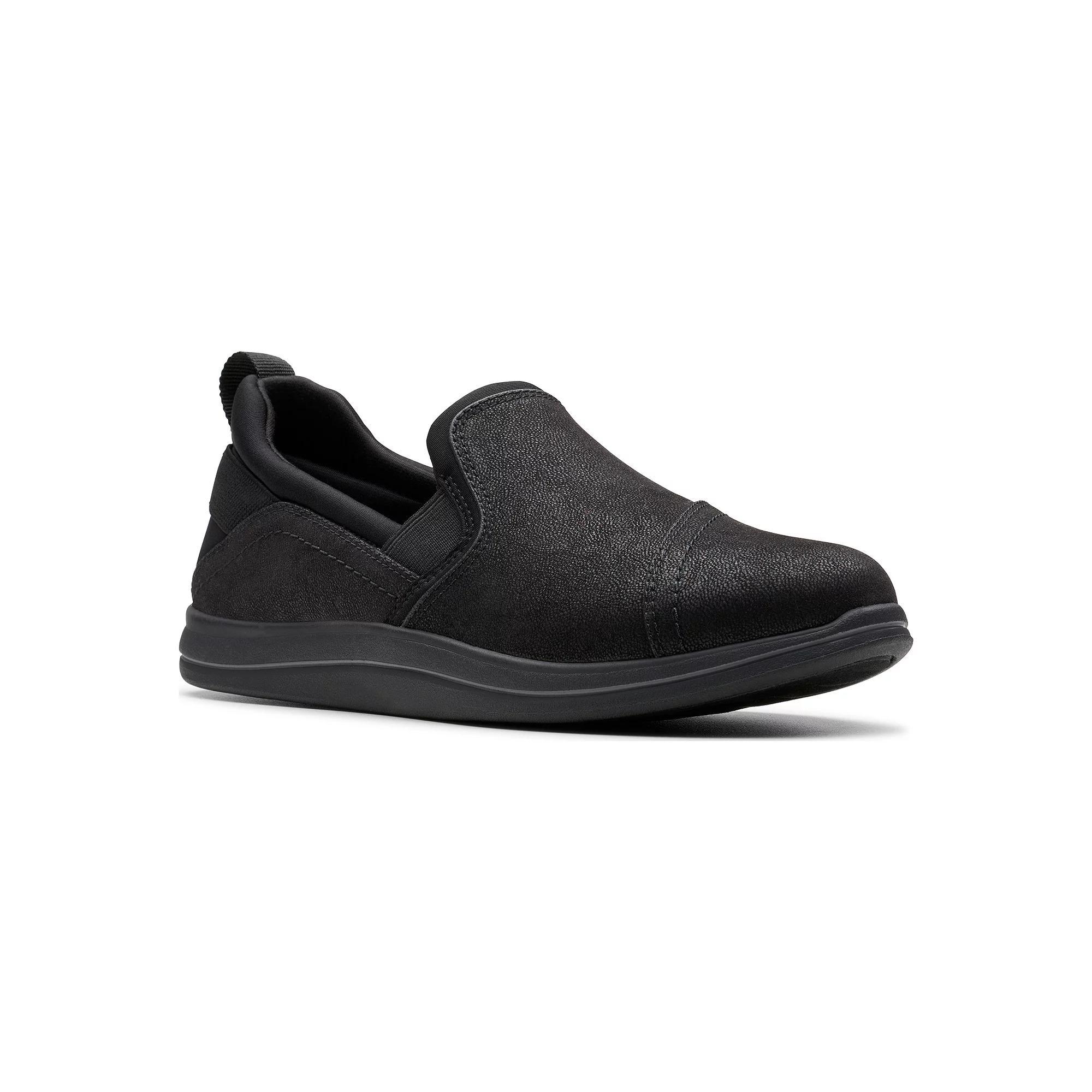 Clarks® Natalyn Wish Women's Leather Slip-On Loafer Shoes, Size: 6.5, Black Product Image