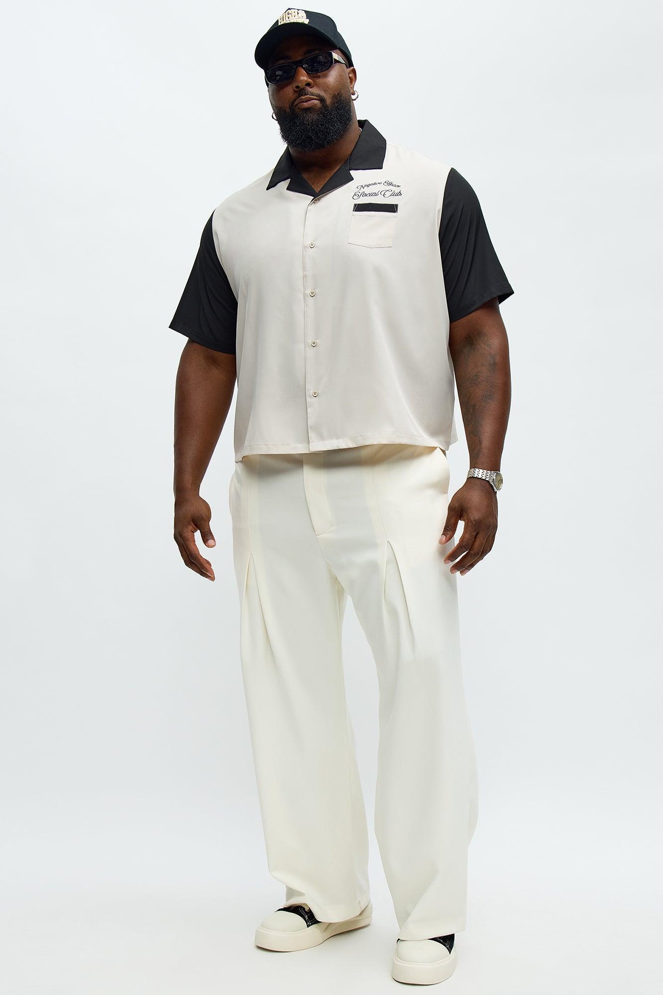 Regular Fit Social Club Bowling Shirt - Black/combo Male Product Image