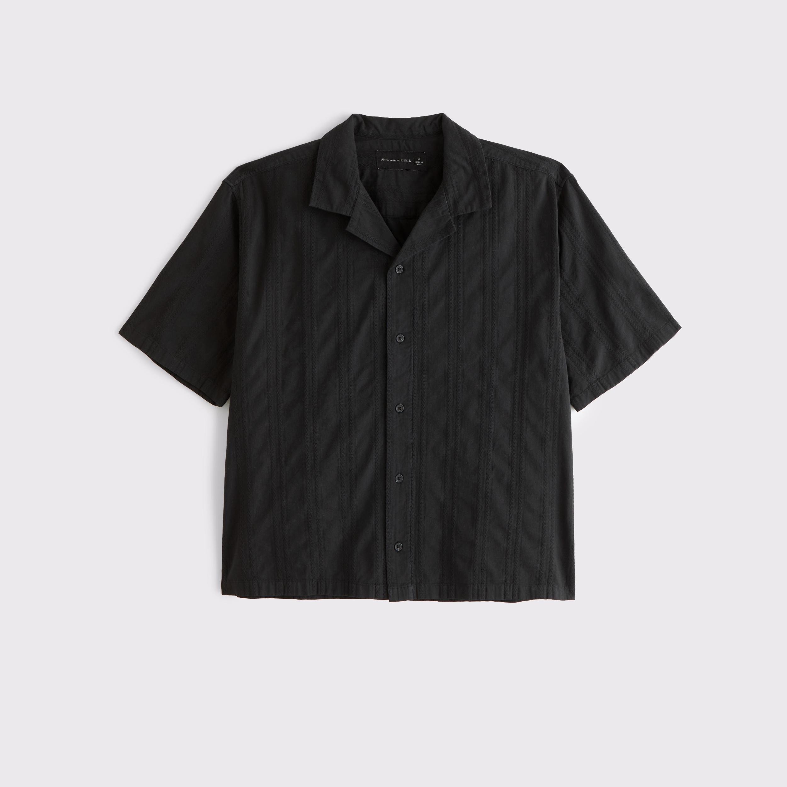 Camp Collar Braided Button-Up Shirt Product Image