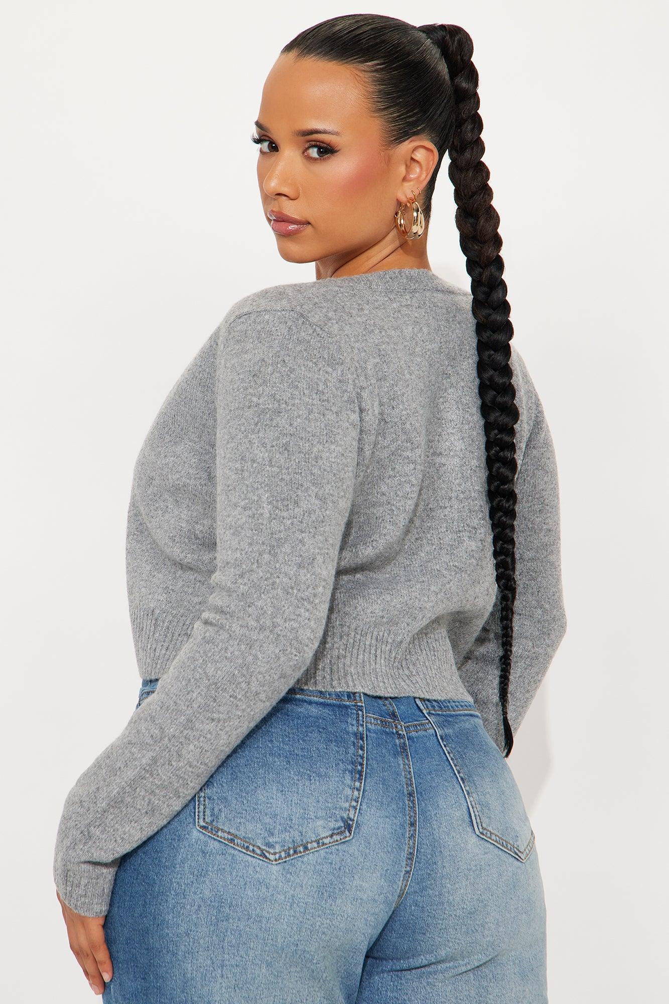 Sweet Sensation Cropped Cardigan - Grey Product Image
