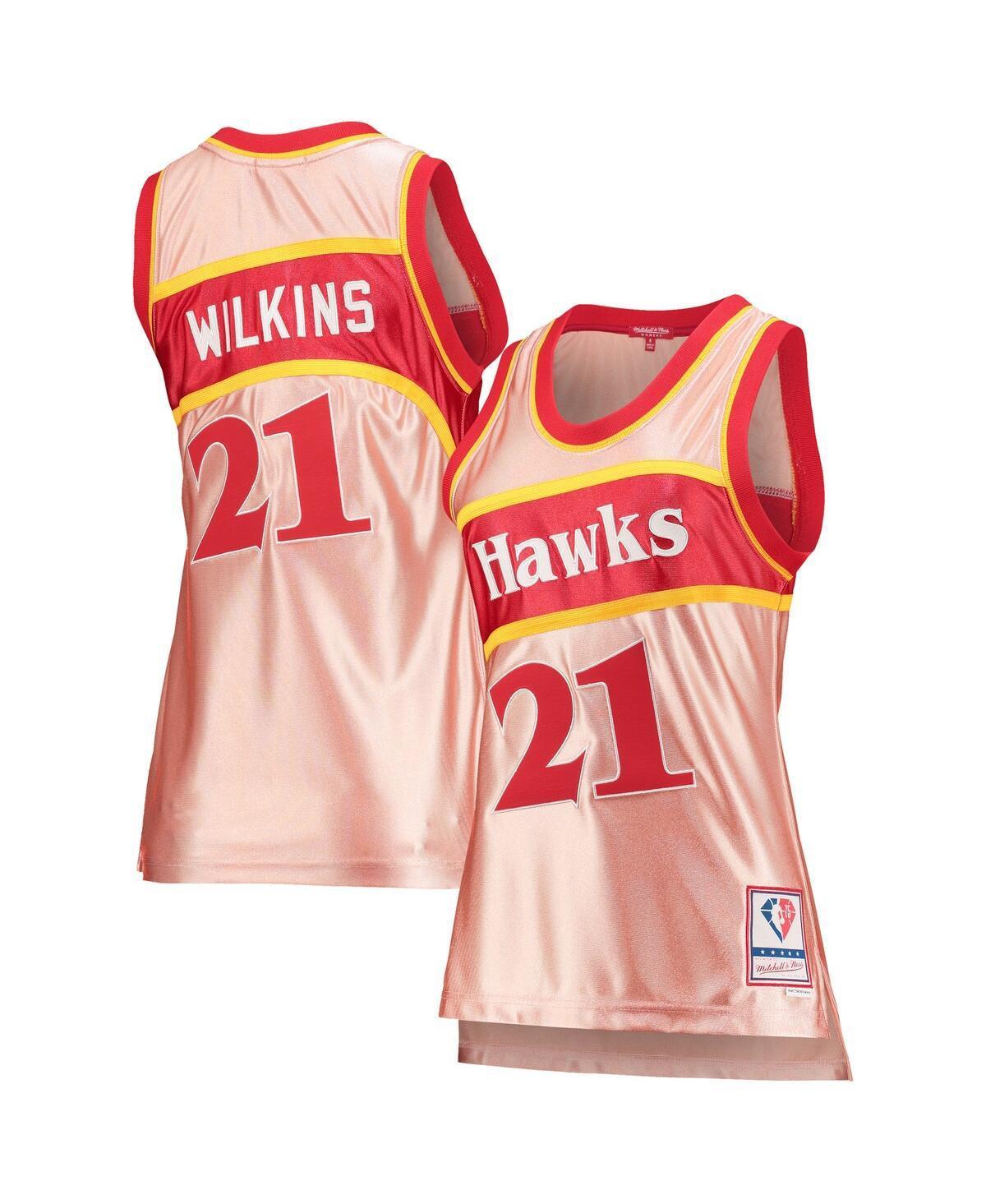 Womens Mitchell & Ness Dominique Wilkins Atlanta Hawks 75th Anniversary Rose Gold 1986 Swingman Jersey Product Image