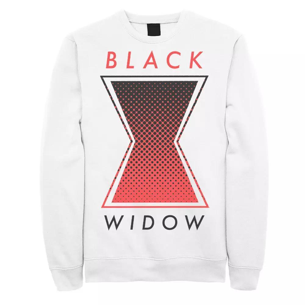 Men's Marvel Black Widow Gradient Logo Sweatshirt, Size: Medium, White Product Image
